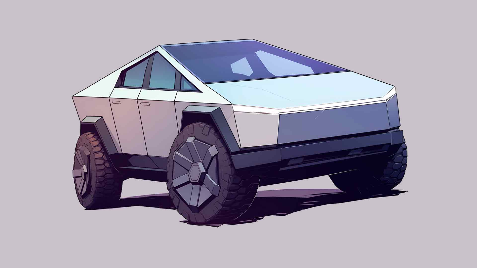 特斯拉 CYBER​​TRUCK 灰色桌面壁纸