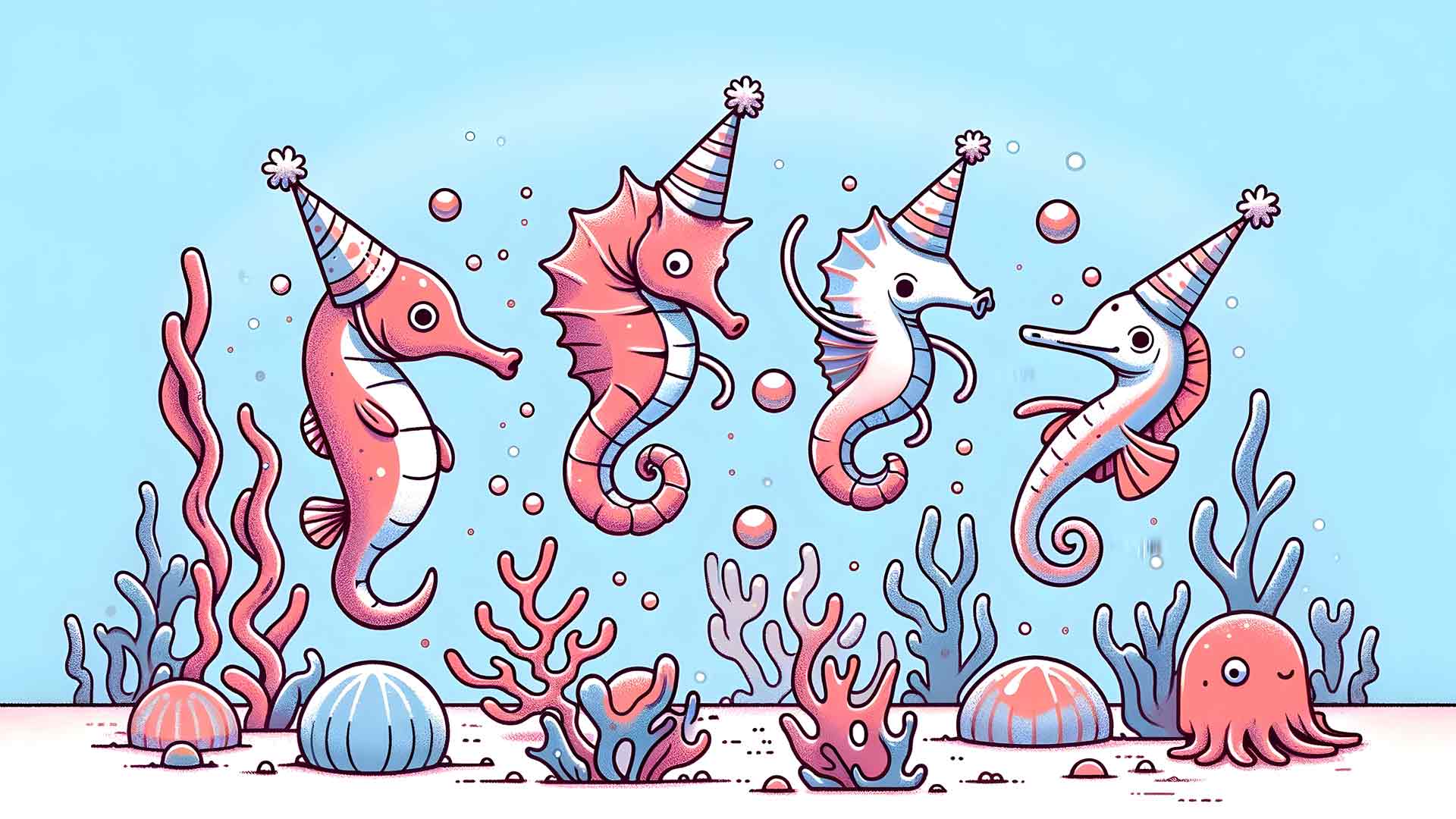 生日派对海马桌面壁纸
