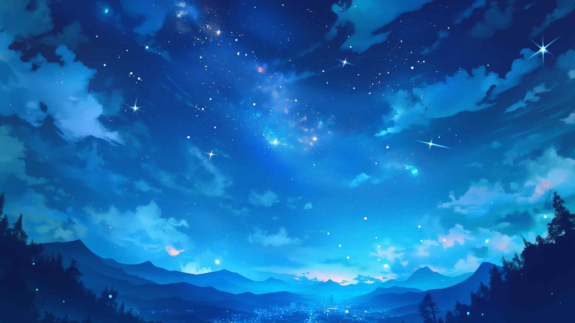 蓝色星空桌面壁纸