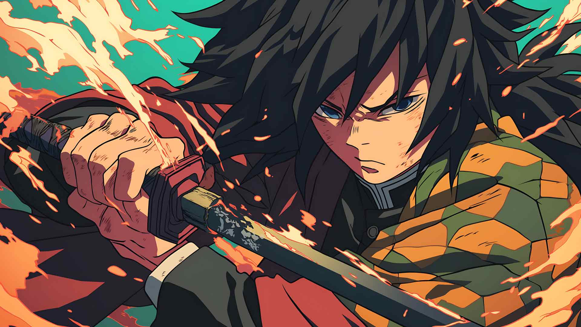 鬼灭之刃富冈义勇酷桌面壁纸