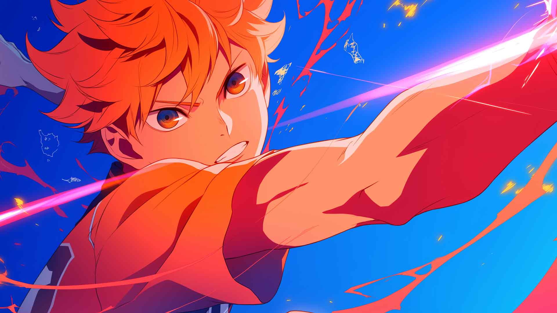 HAIKYUU 美学 HINATA 蓝色桌面壁纸