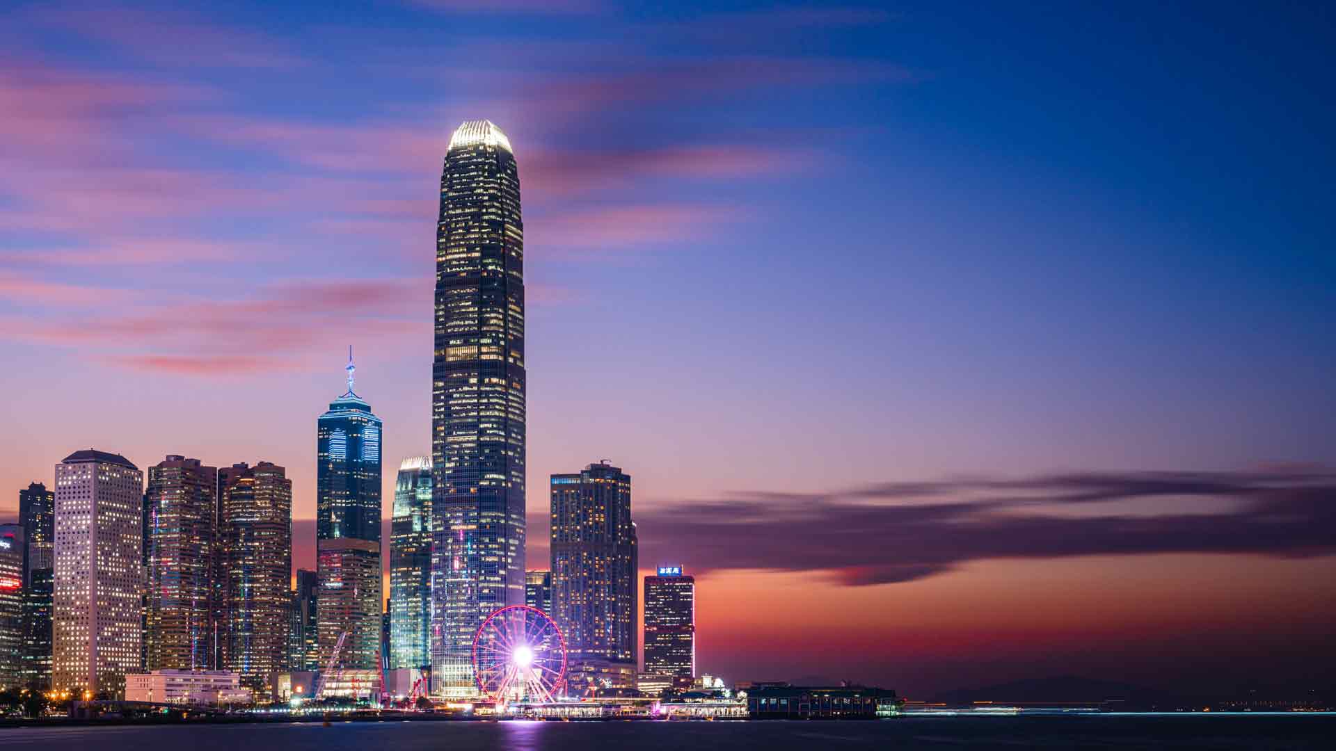 香港城市日落壁纸