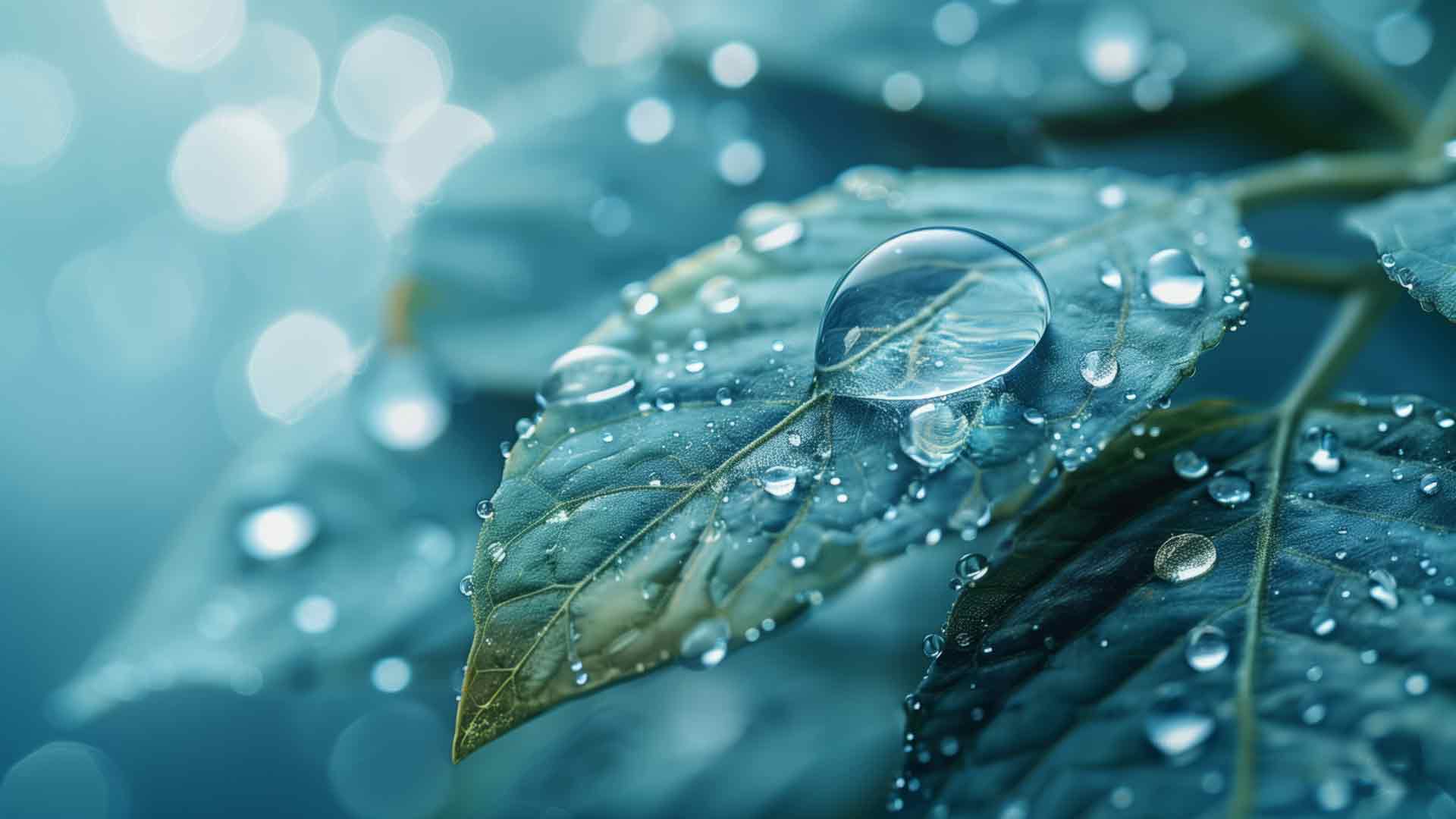树叶 绿色的 雨