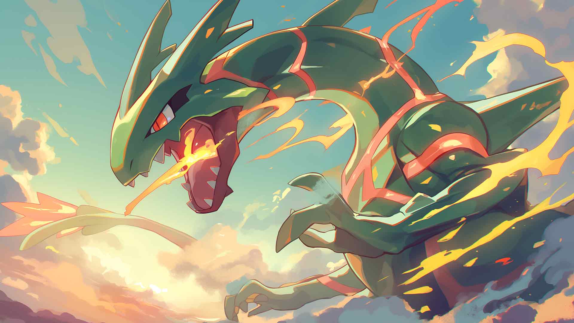 口袋妖怪烈空坐桌面壁纸