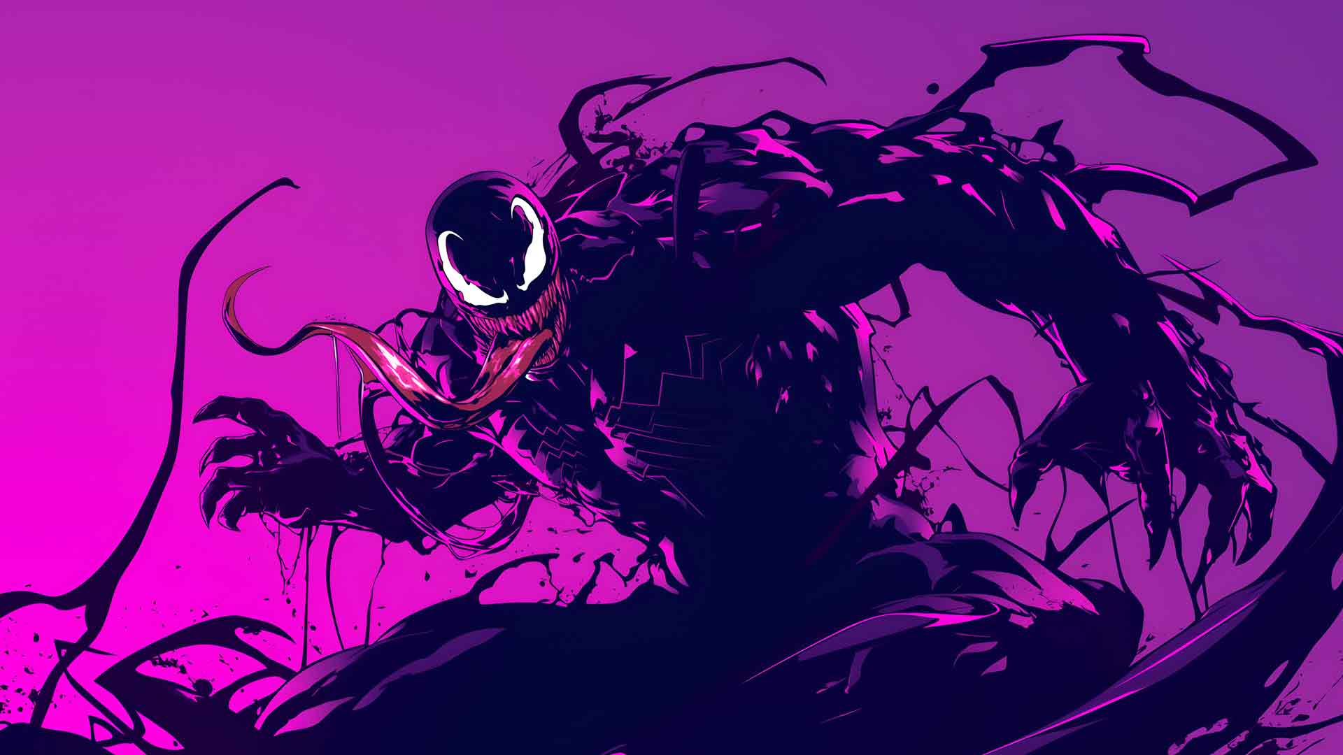 可怕的毒液粉色和紫色桌面壁纸