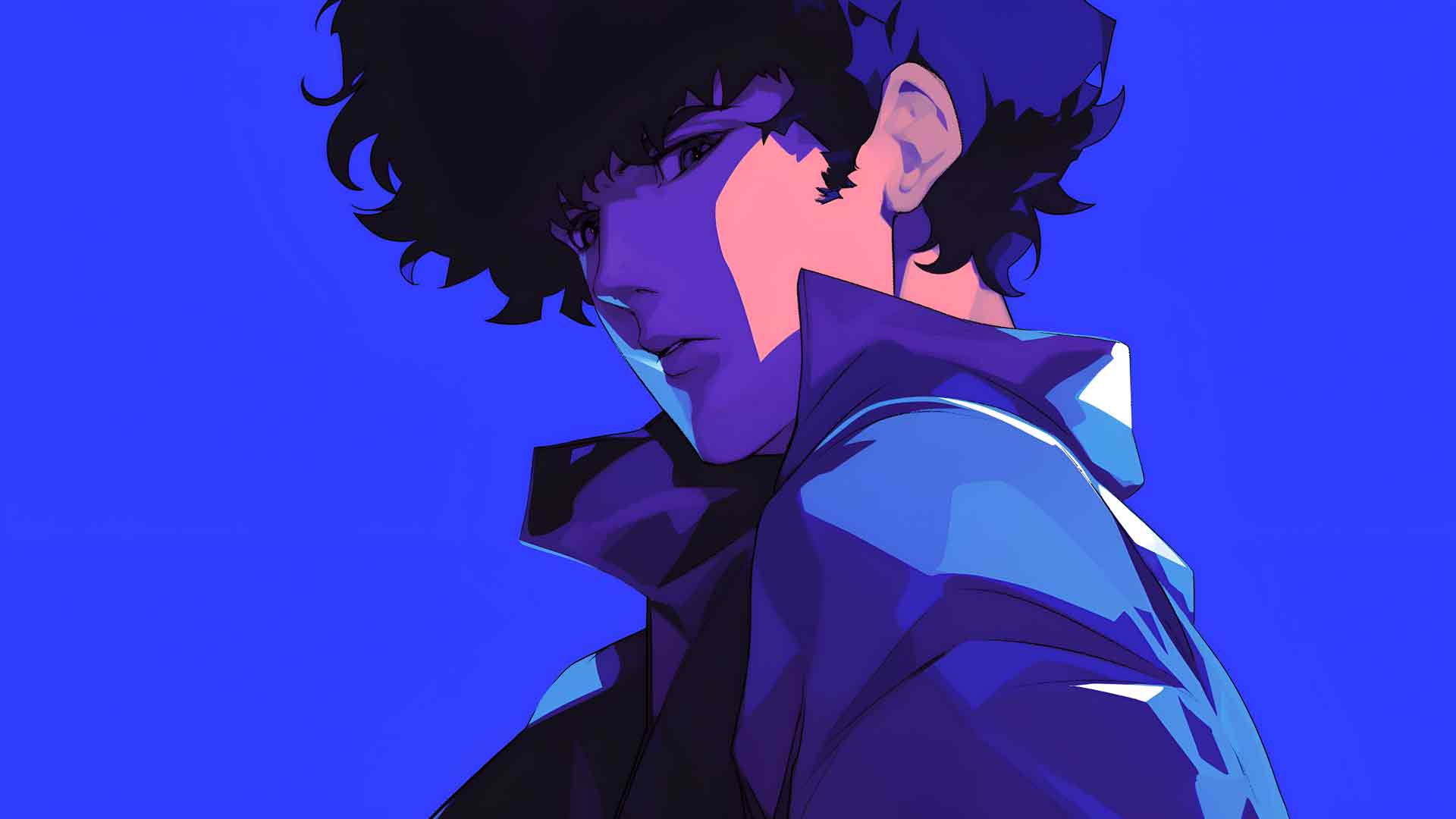 斯派克·斯皮格尔 (SPIKE SPIEGEL) 酷蓝色动漫桌面壁纸