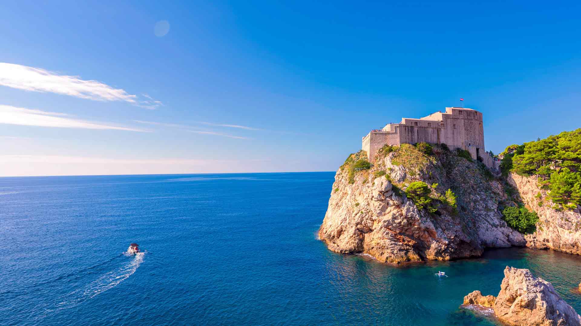 海岸城堡悬崖港口海洋之旅 5K