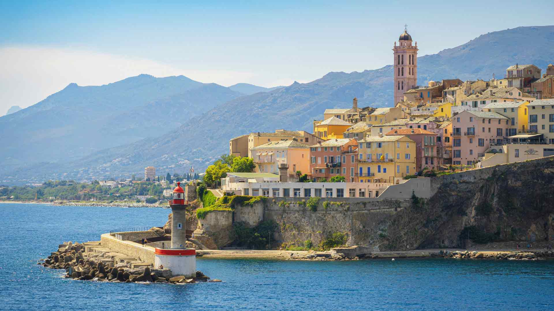 灯塔 海岸小镇 巴斯蒂亚港