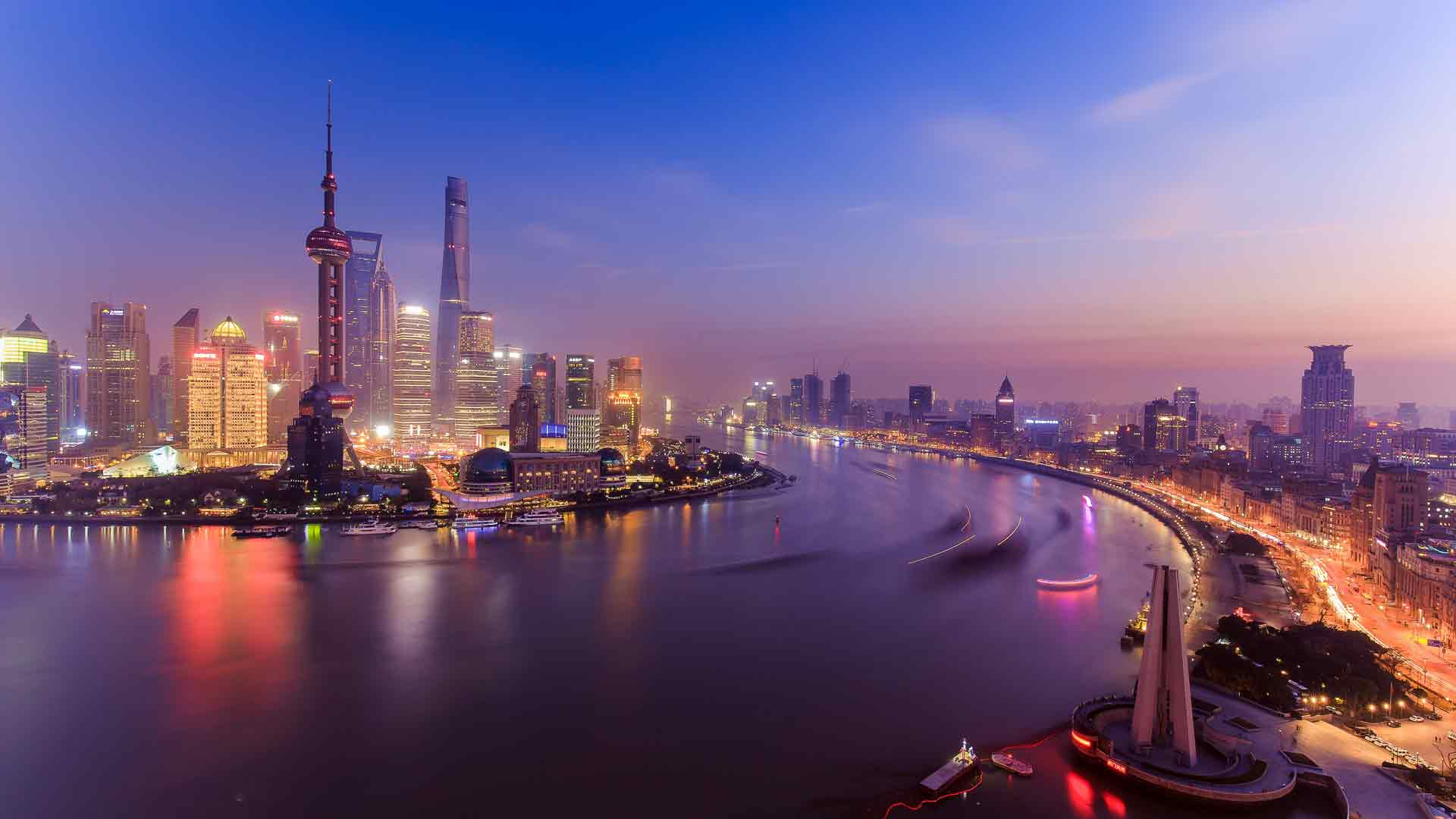 上海陆家嘴夜景中国风景