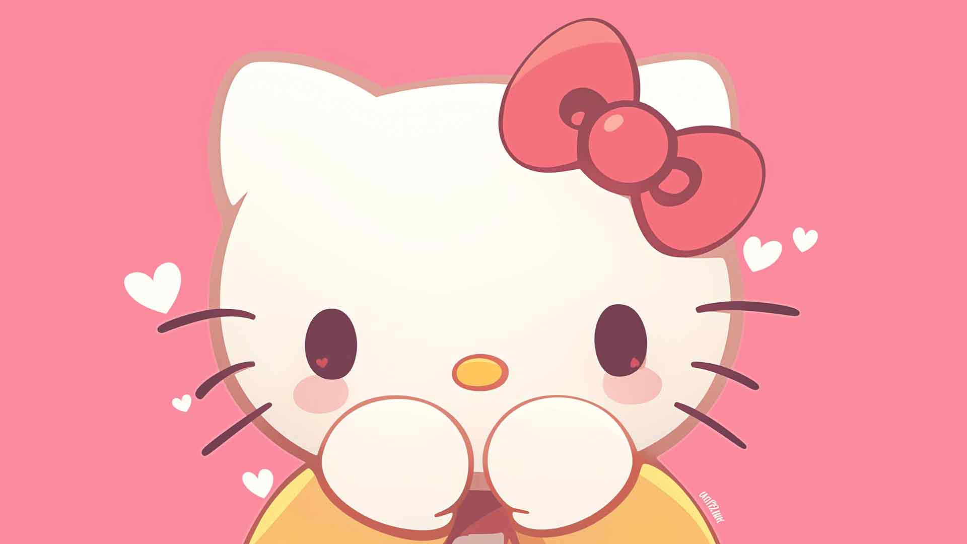 可爱的 HELLO KITTY 粉色三丽鸥桌面壁纸
