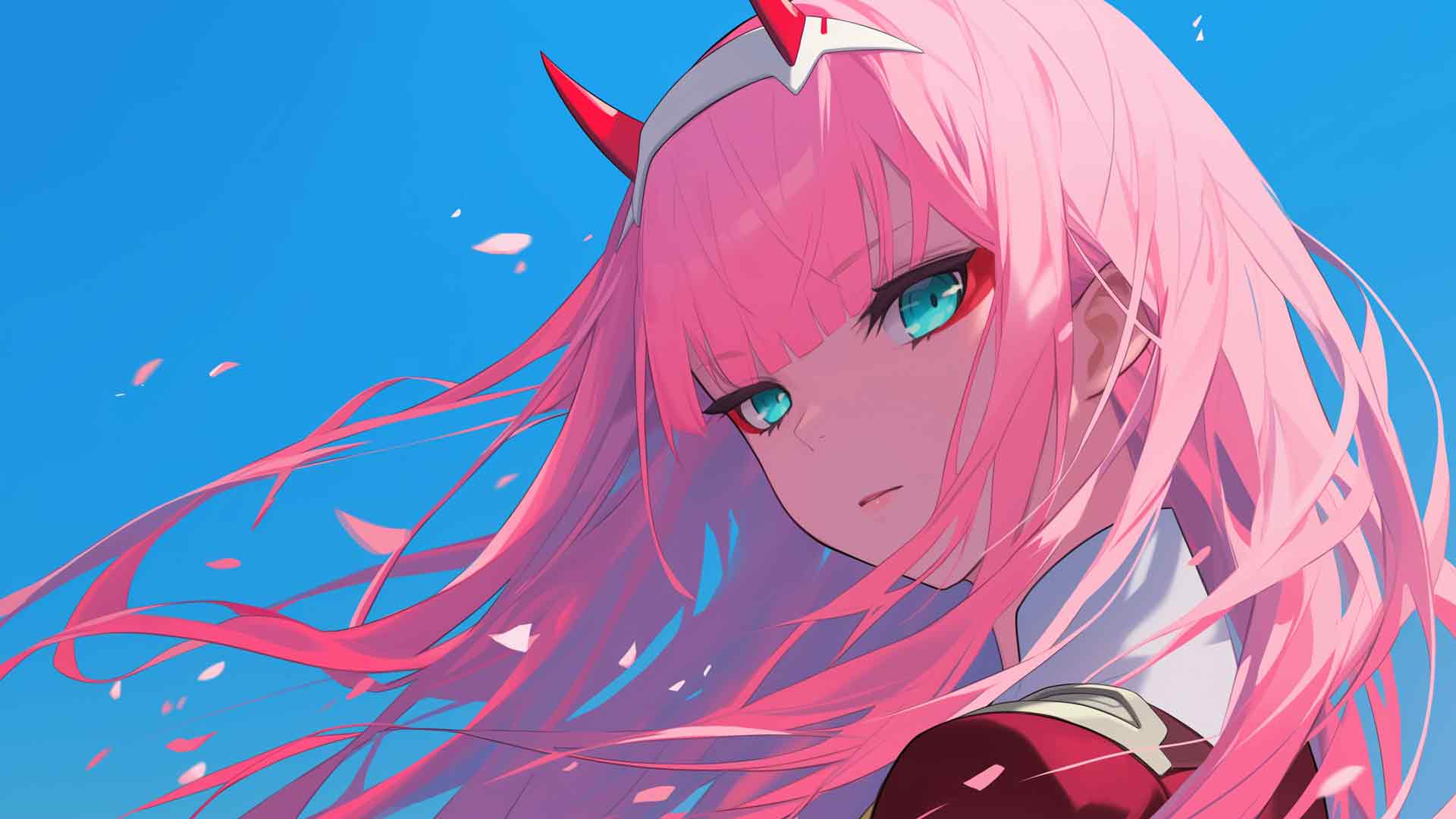 优雅 Zero Two 4K 壁纸