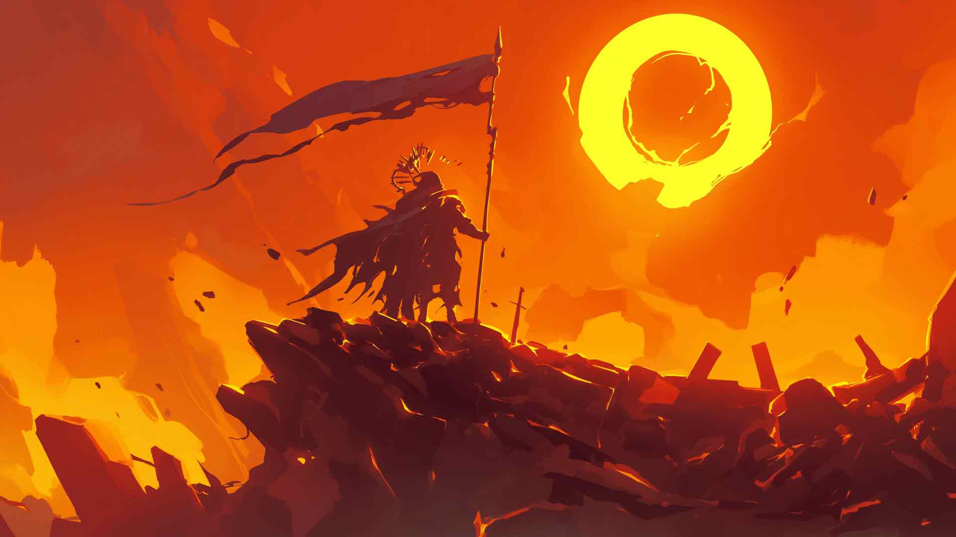 ELDEN RING 战士 日落桌面壁纸