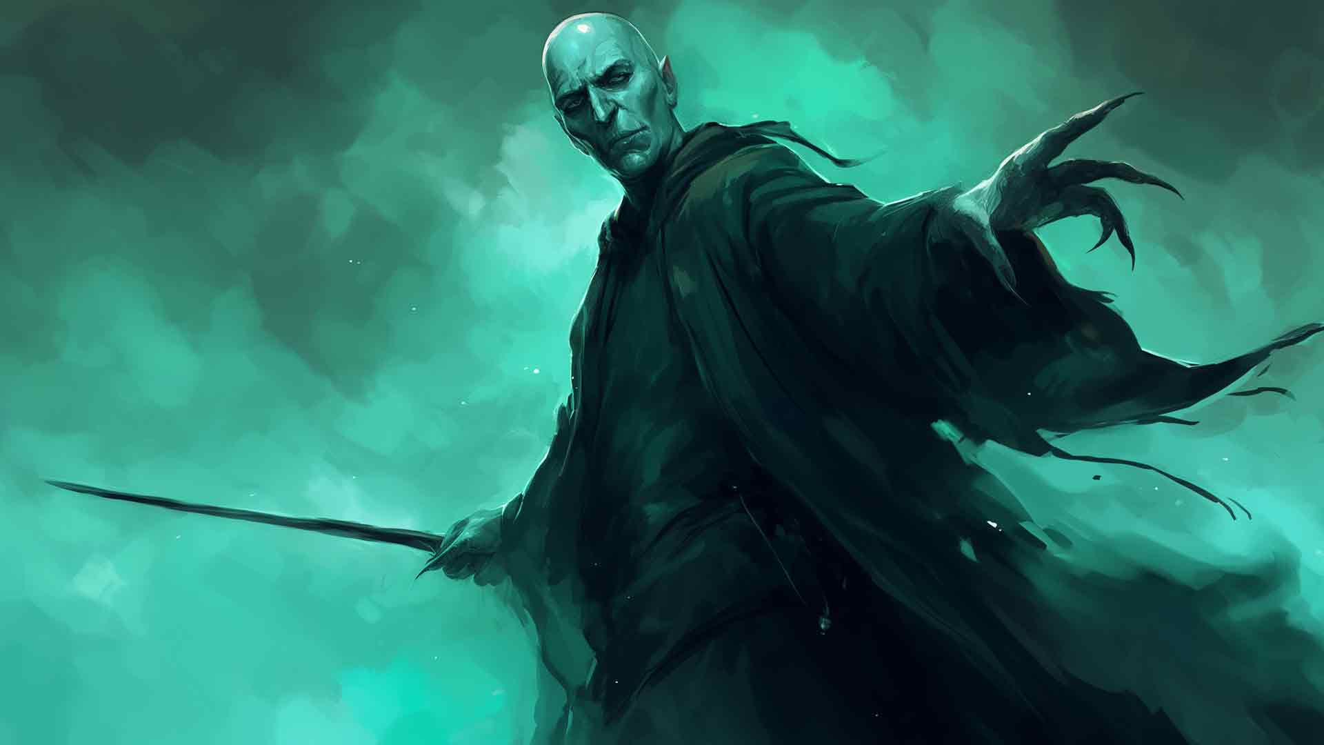 哈利波特伏地魔深绿色桌面壁纸