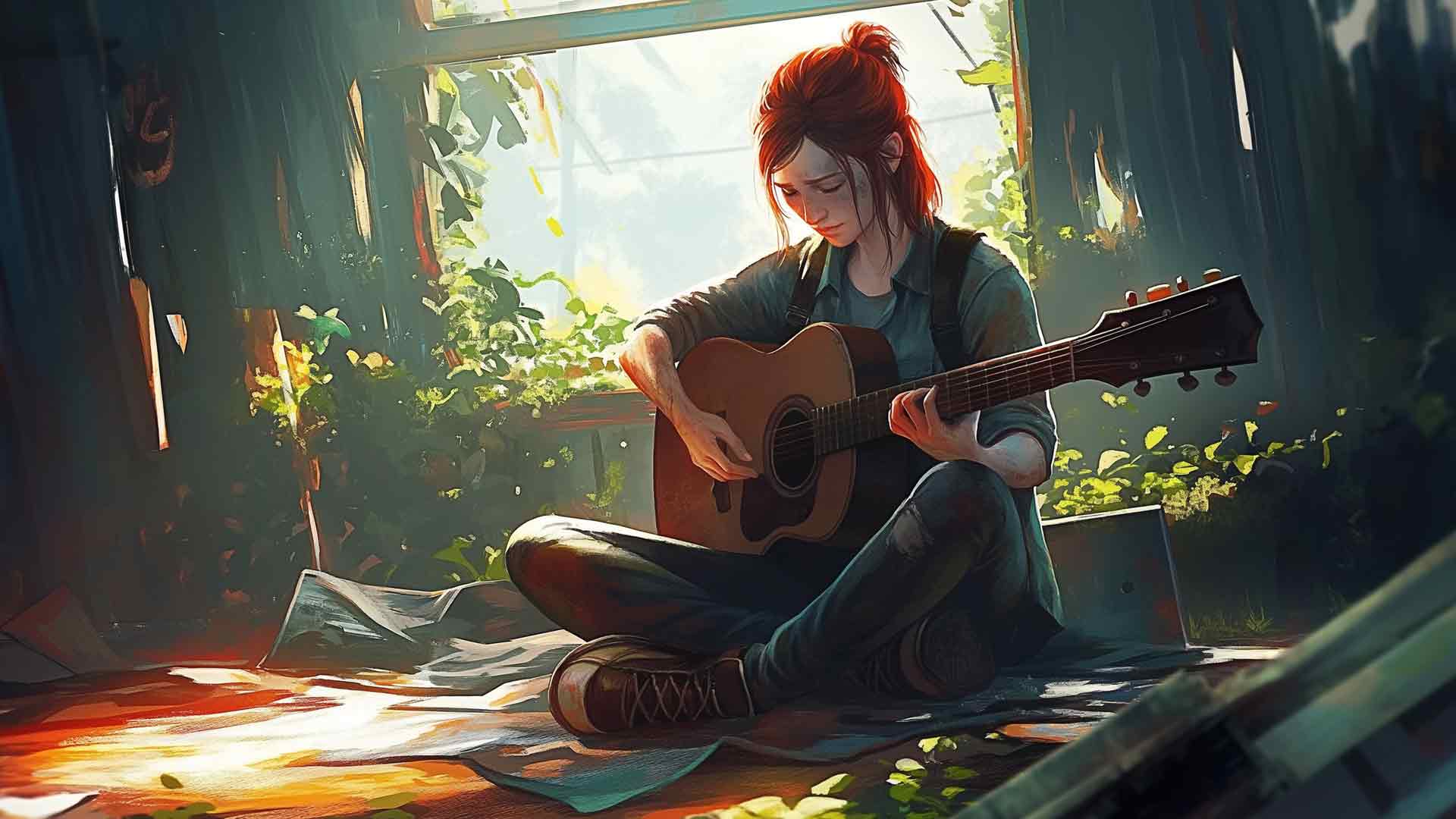 最后生还者艾莉弹吉他桌面壁纸