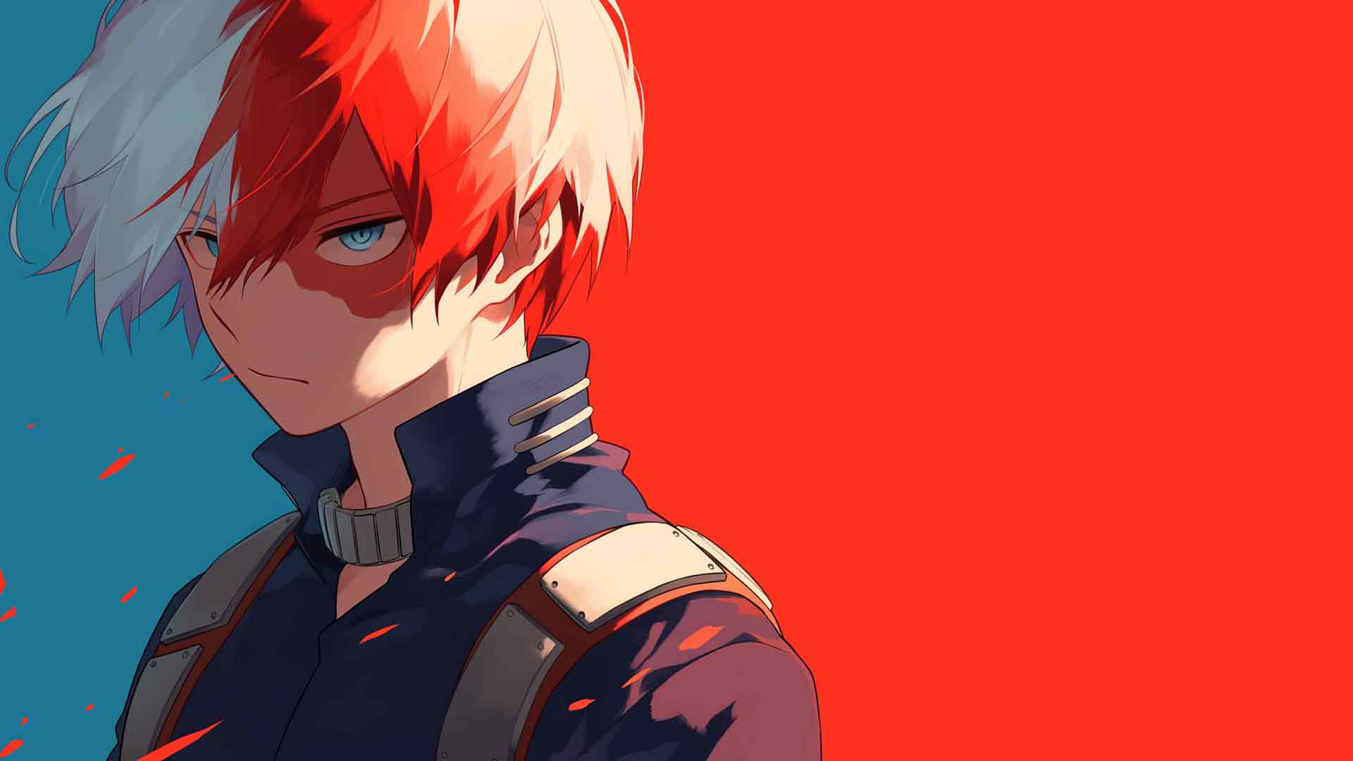 我的英雄学院 SHOTO TODOROKI 红色动漫桌面壁纸