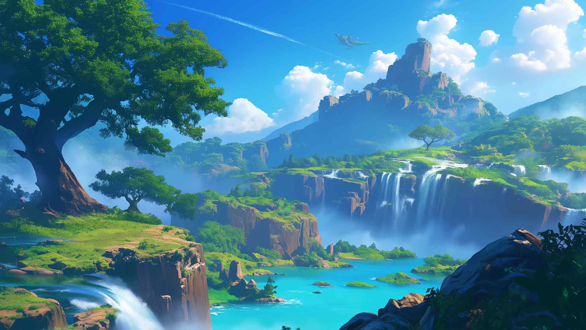 自然瀑布风景桌面壁纸