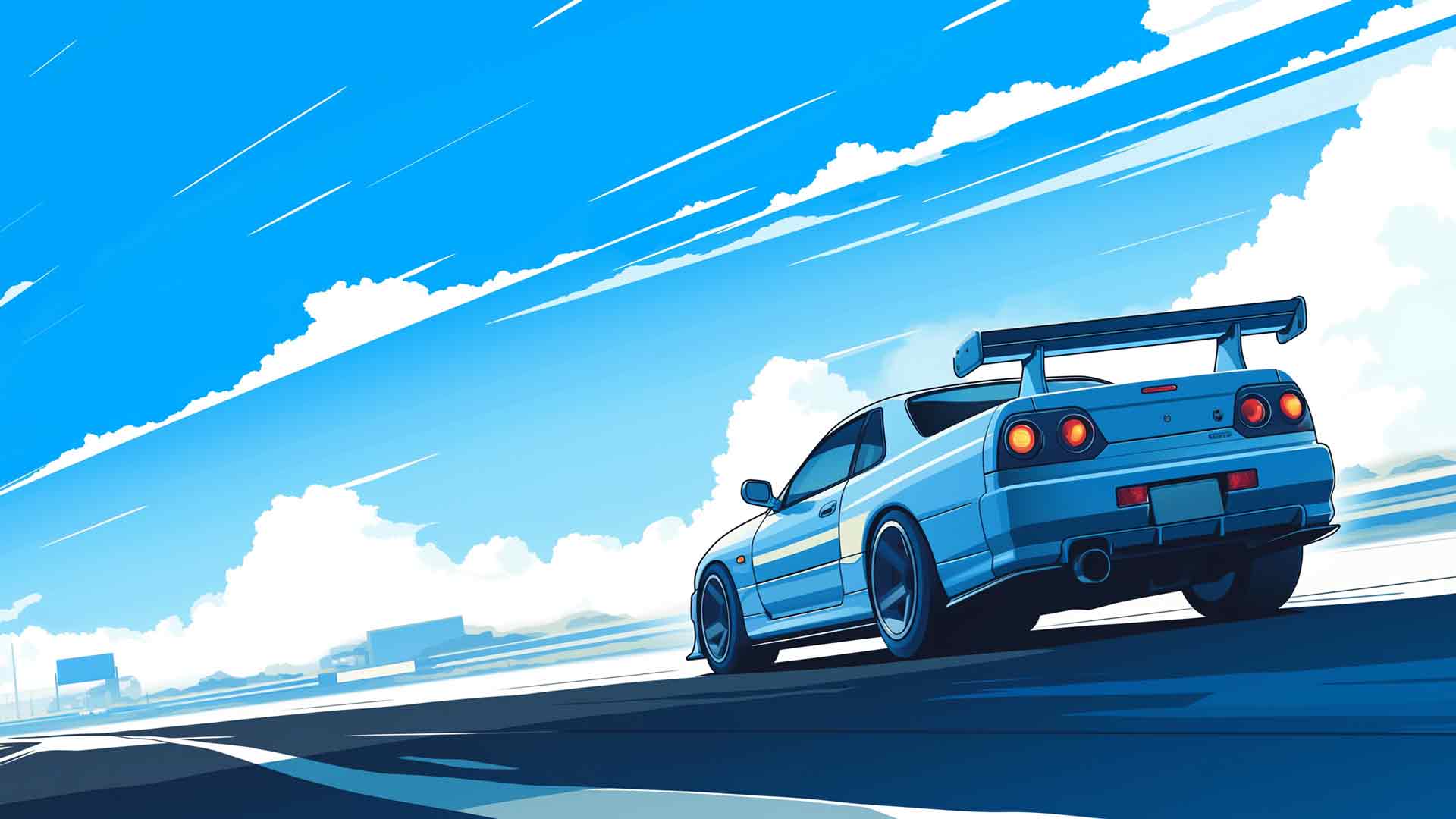 日产 SKYLINE GT-R 蓝色桌面壁纸