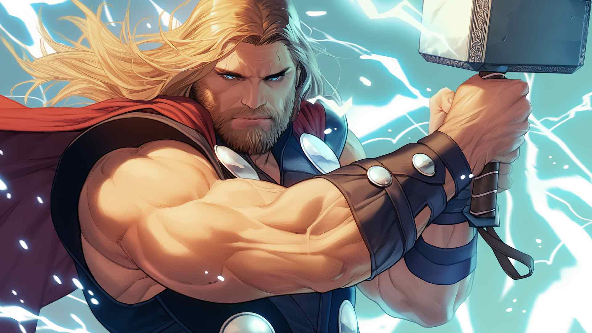 雷神与雷神之锤漫威漫画桌面壁纸