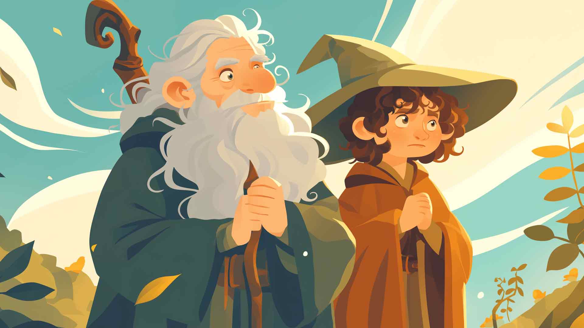 指环王甘道夫与弗罗多冒险桌面壁纸