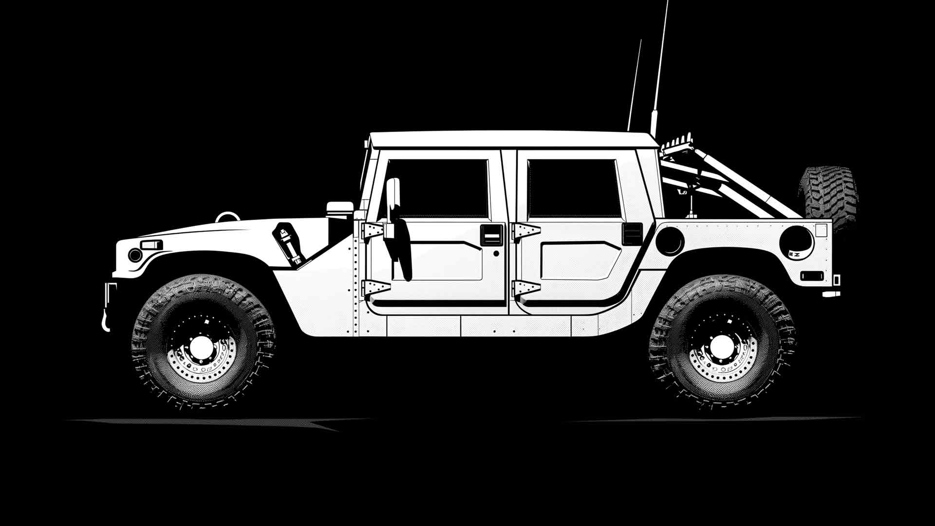 白色越野桌面壁纸