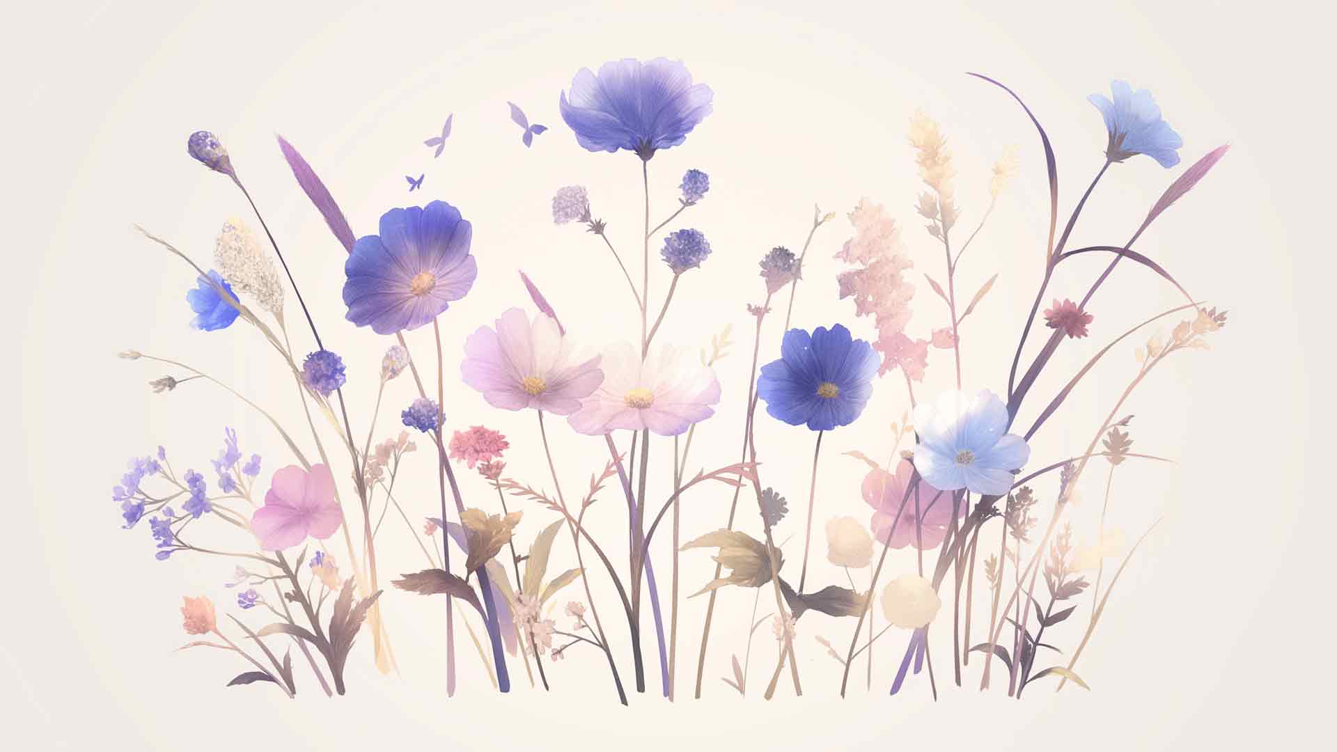 野花极简主义艺术桌面壁纸