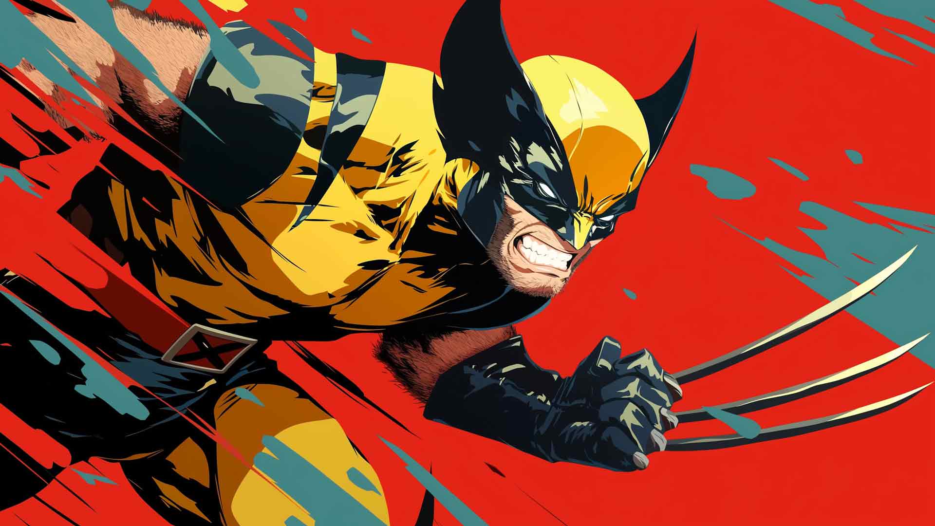 金刚狼狂暴之爪红色桌面壁纸