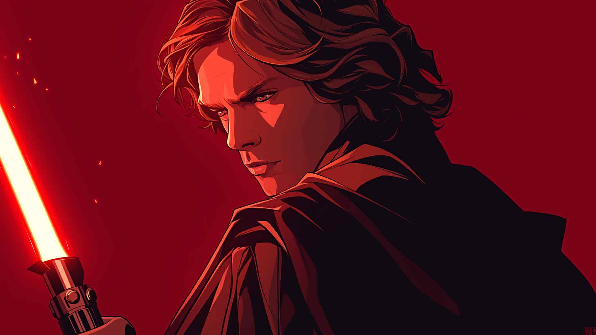 阿纳金·天行者深红色星球大战桌面壁纸