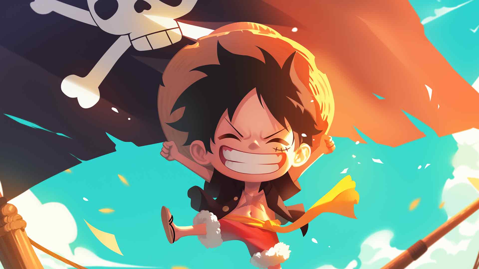 蒙奇·D·路飞 海贼船桌面壁纸