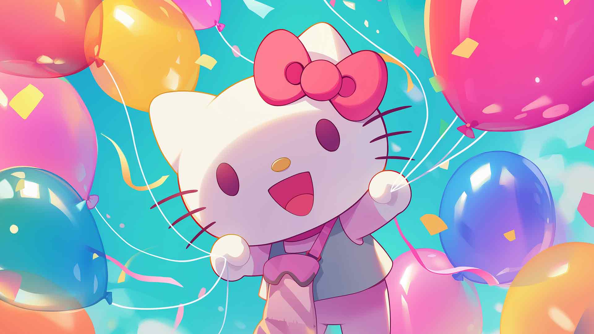 HELLO KITTY 气球桌面壁纸