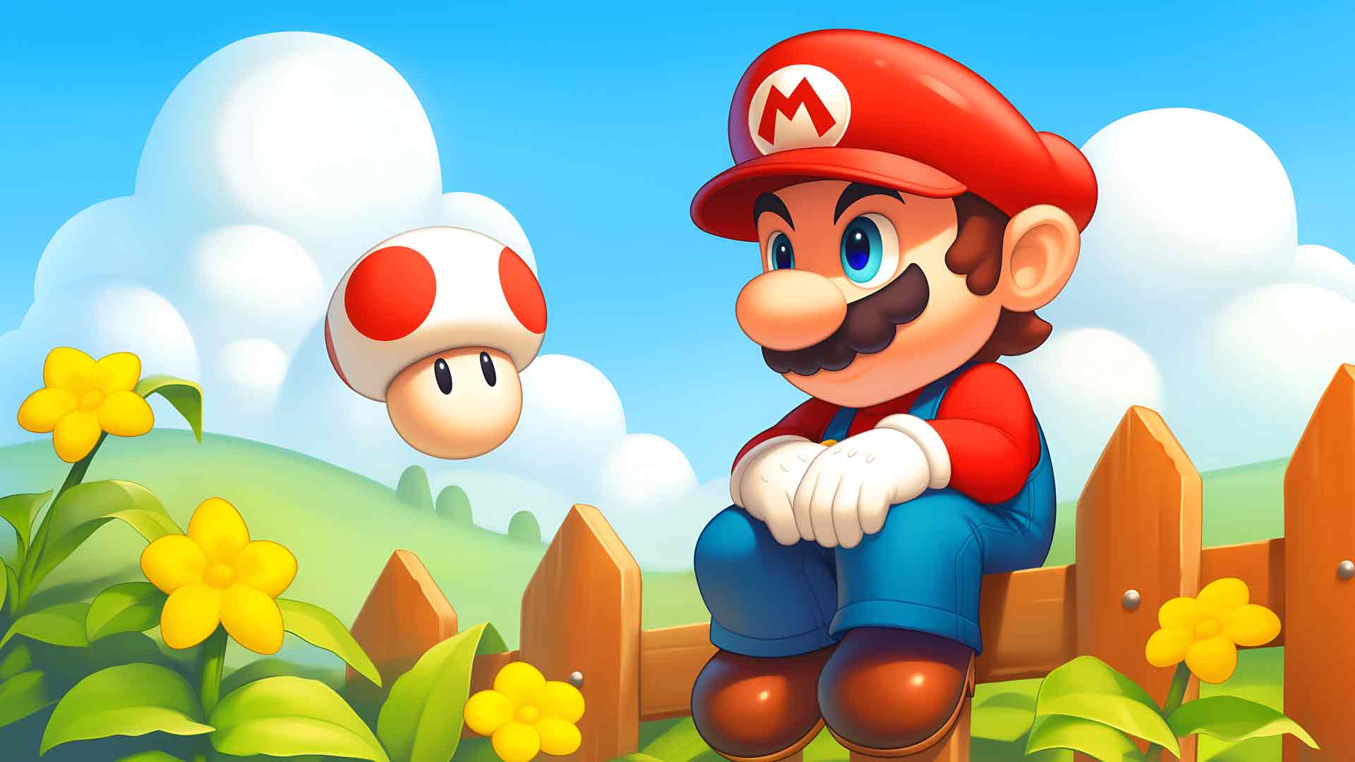 马里奥蘑​​菇酷桌面壁纸
