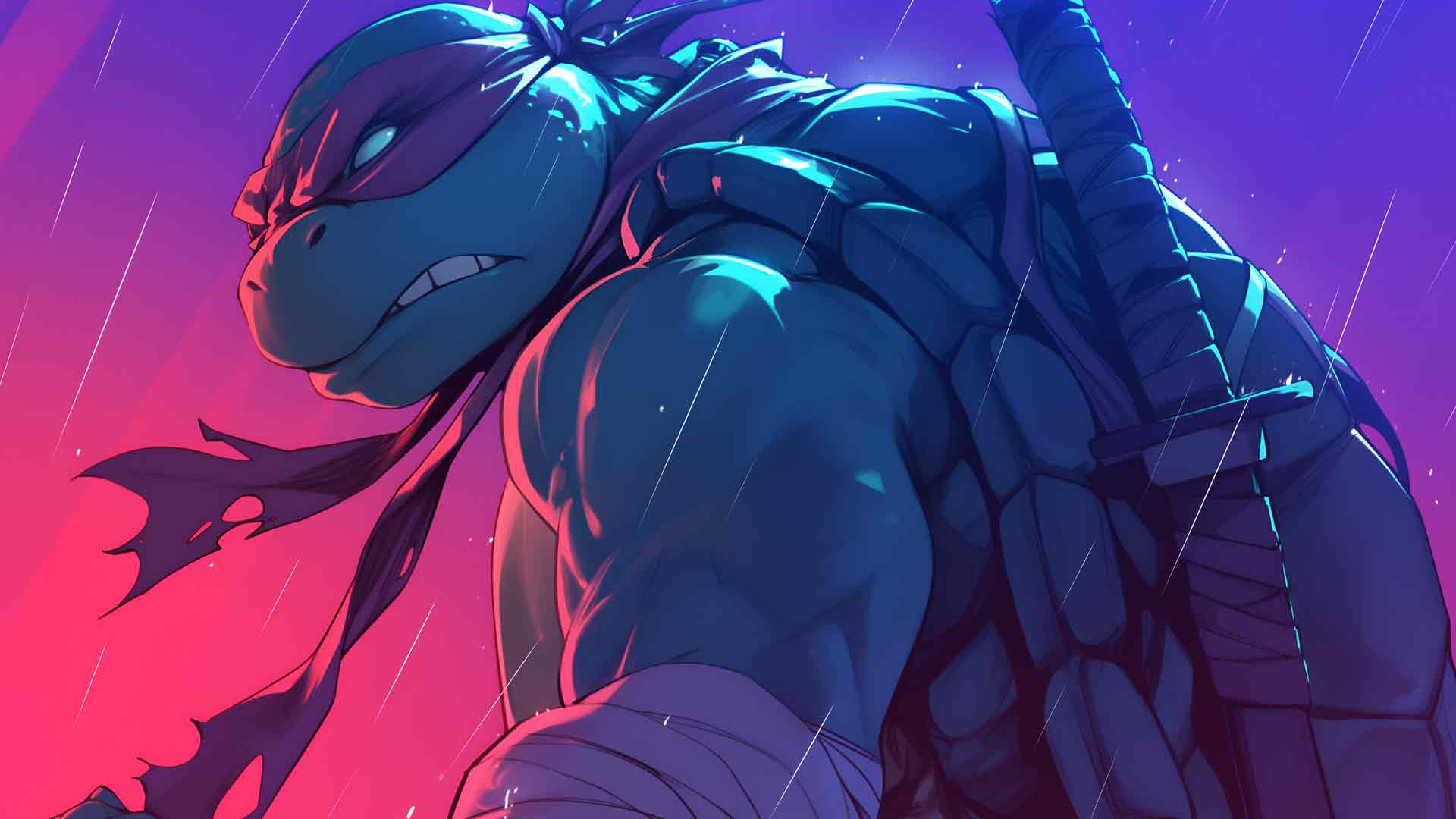 忍者神龟 雨 桌面壁纸