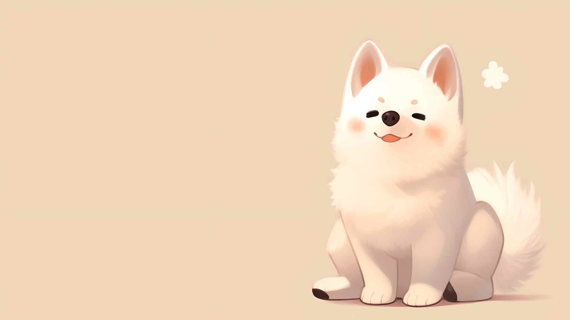 可爱的白狗桌面壁纸