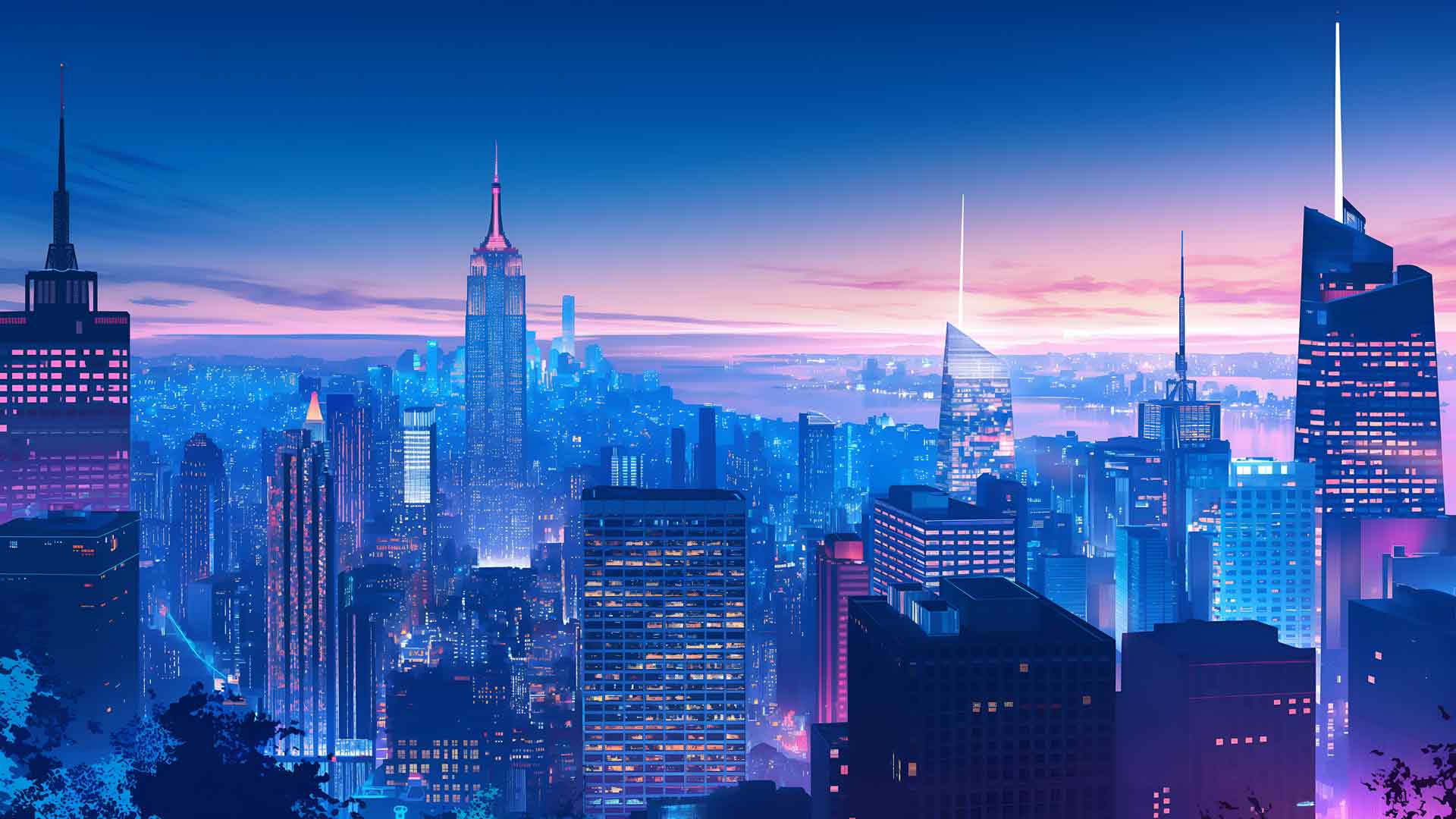 纽约的夜景桌面壁纸