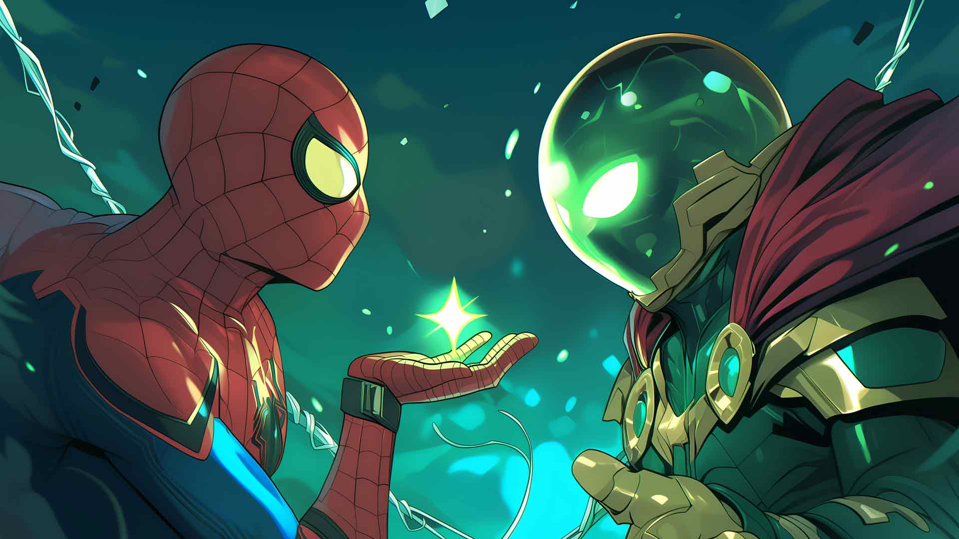 蜘蛛侠 VS 神秘客 桌面壁纸