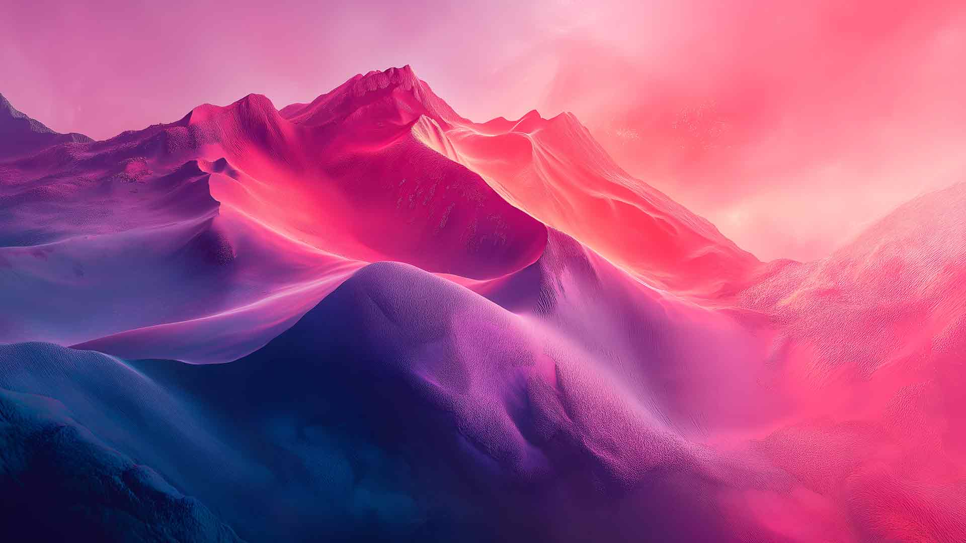 充满活力的粉红山峰 MACOS 壁纸