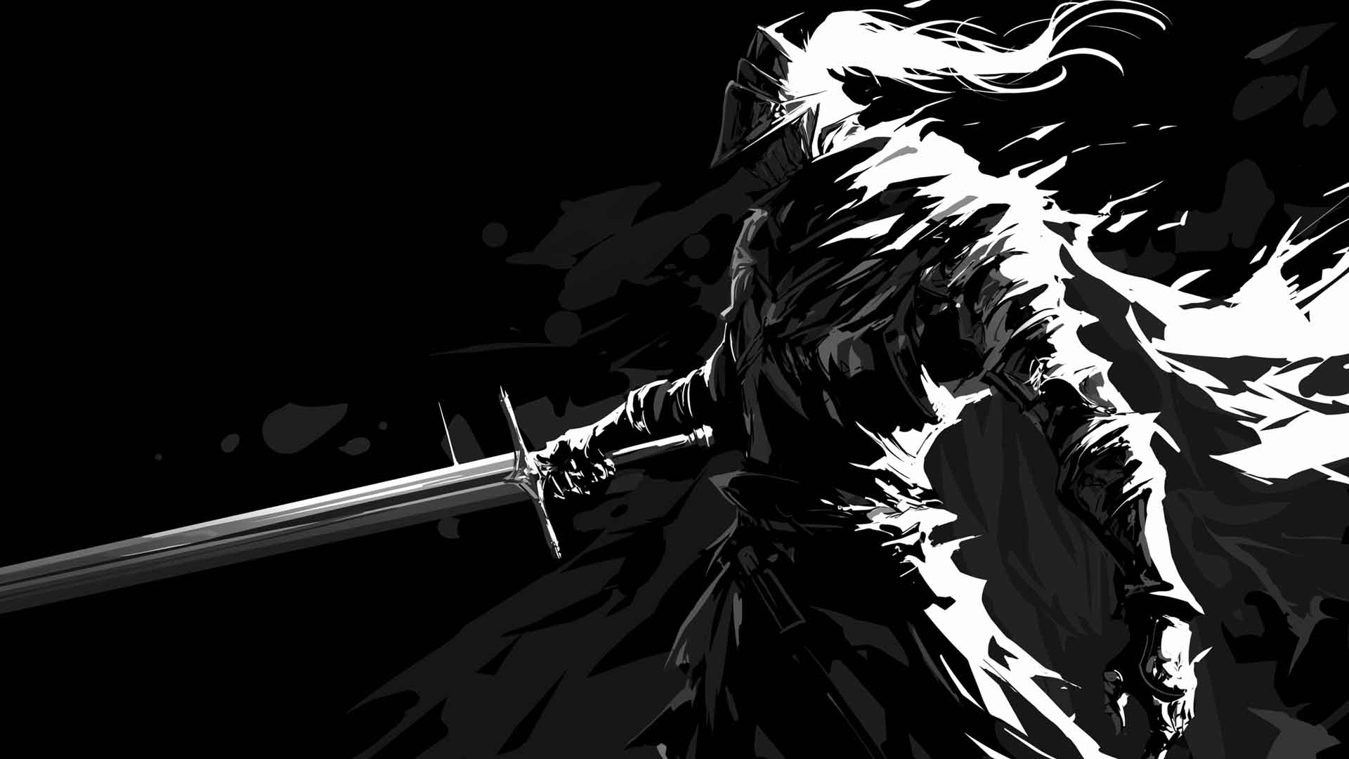 黑暗之魂战士黑白桌面壁纸