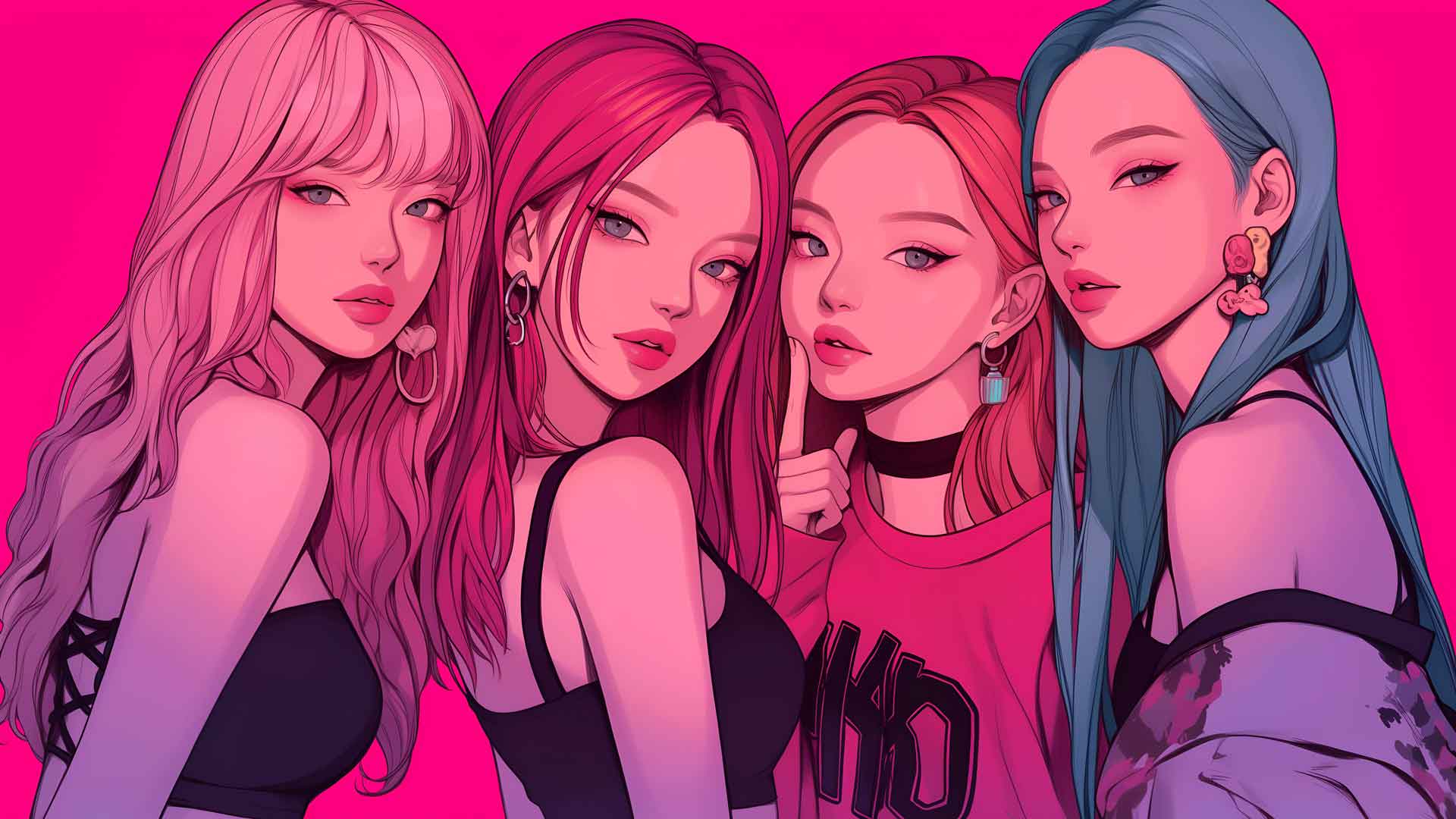 BLACKPINK 组合可爱的 K-POP 桌面壁纸