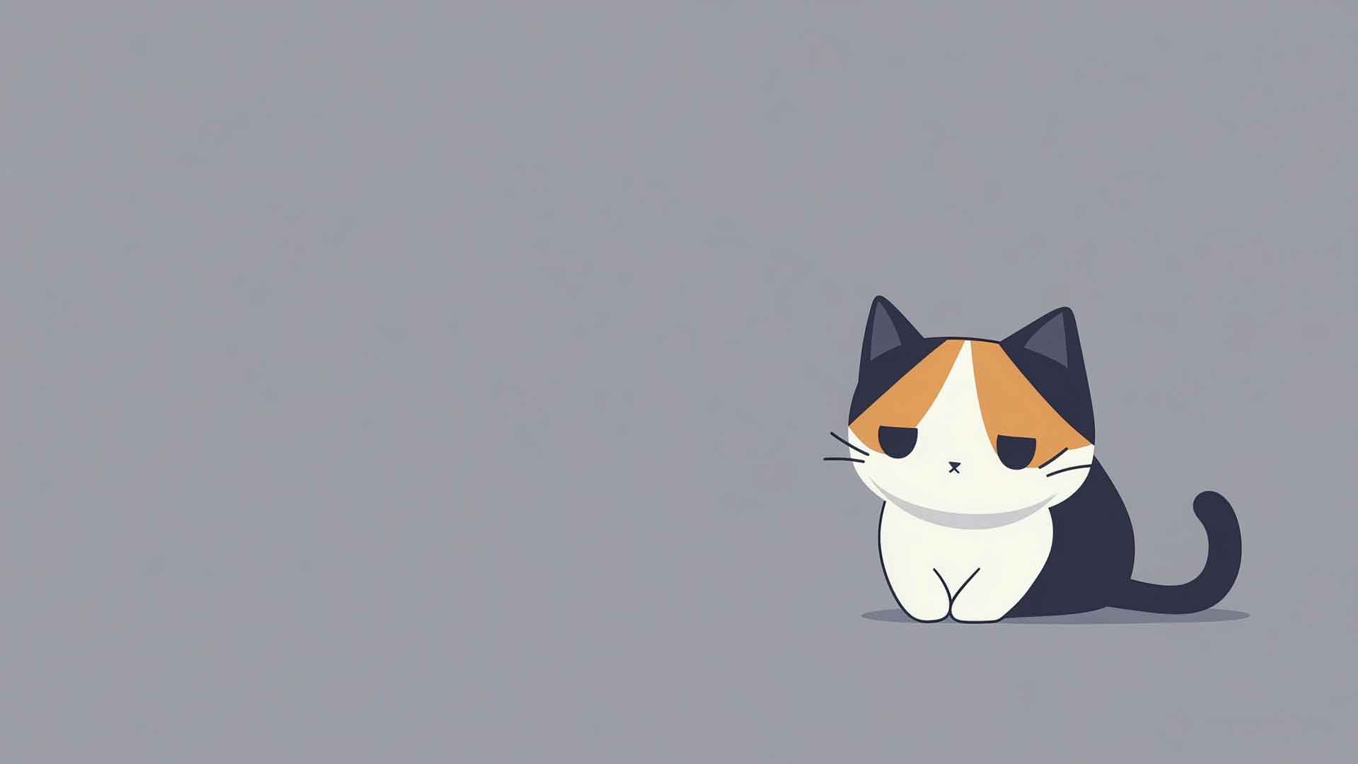 小猫 可爱的 可爱的 极简主义者 纯色背景