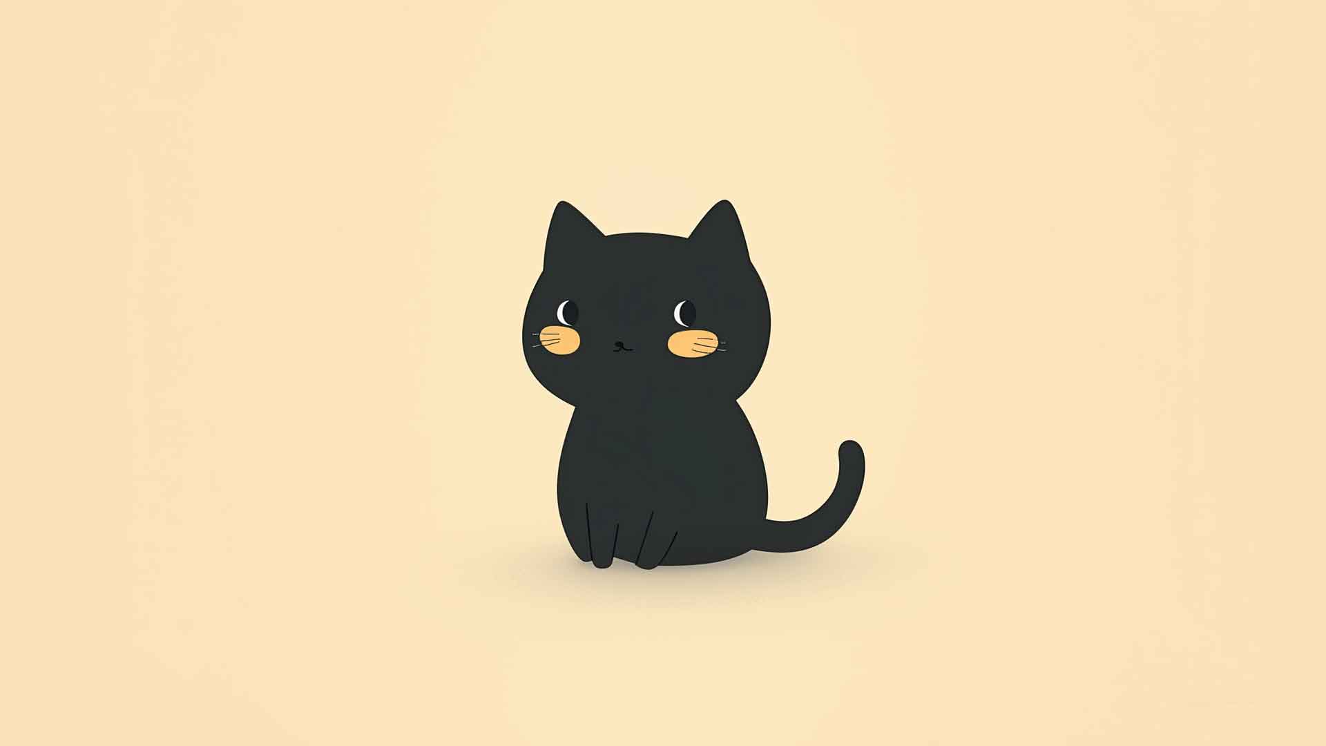 小猫 可爱的 极简主义者 迷人 简单的背景 纯色