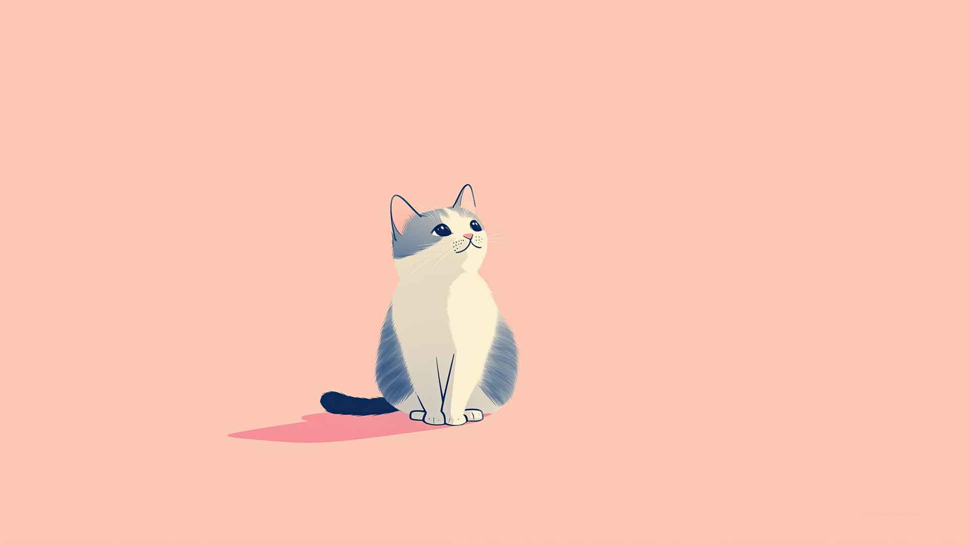 小猫 可爱的 甜的 极简主义者 可爱的 迷人的