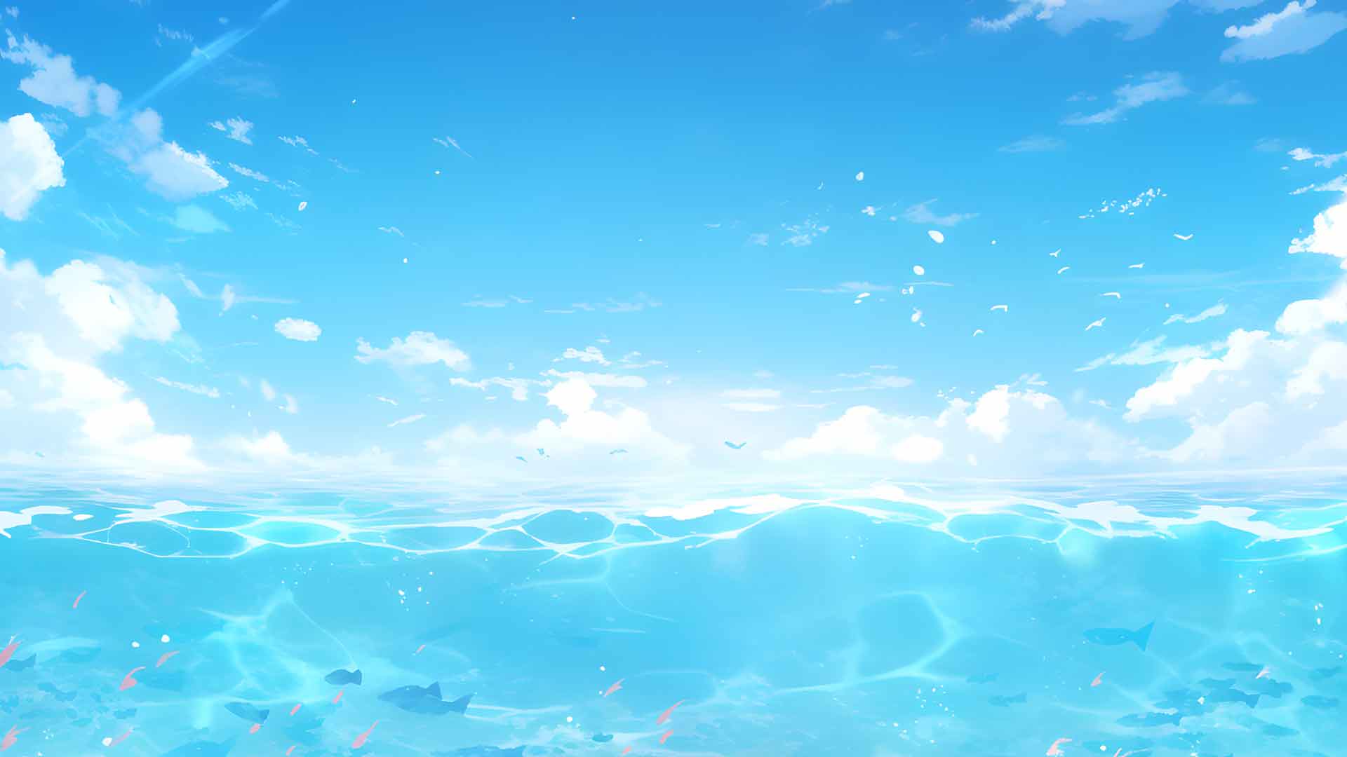 海洋表面水下景观桌面壁纸