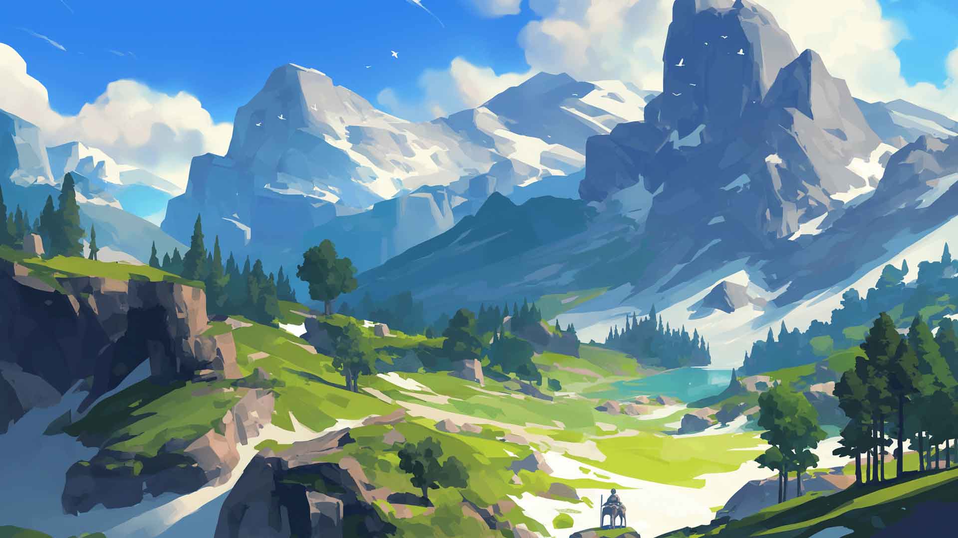 宁静的山谷风景桌面壁纸