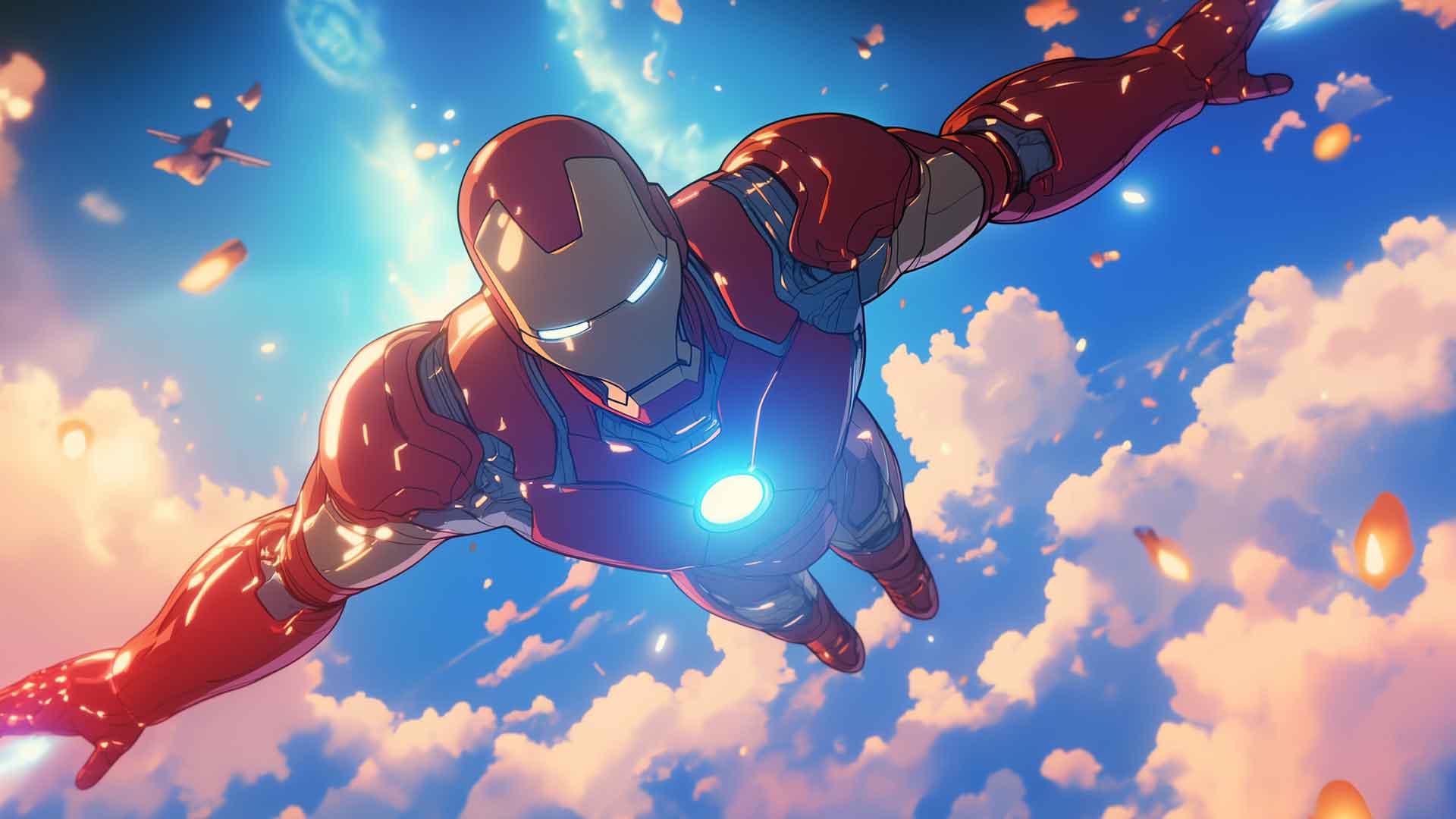 钢铁侠翱翔天空桌面壁纸