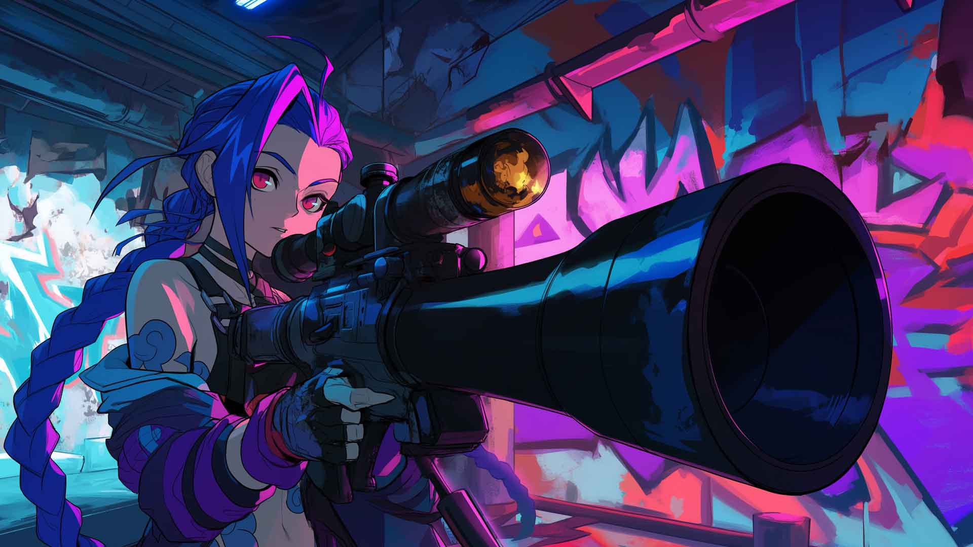 英雄联盟 金克丝狙击手 桌面壁纸