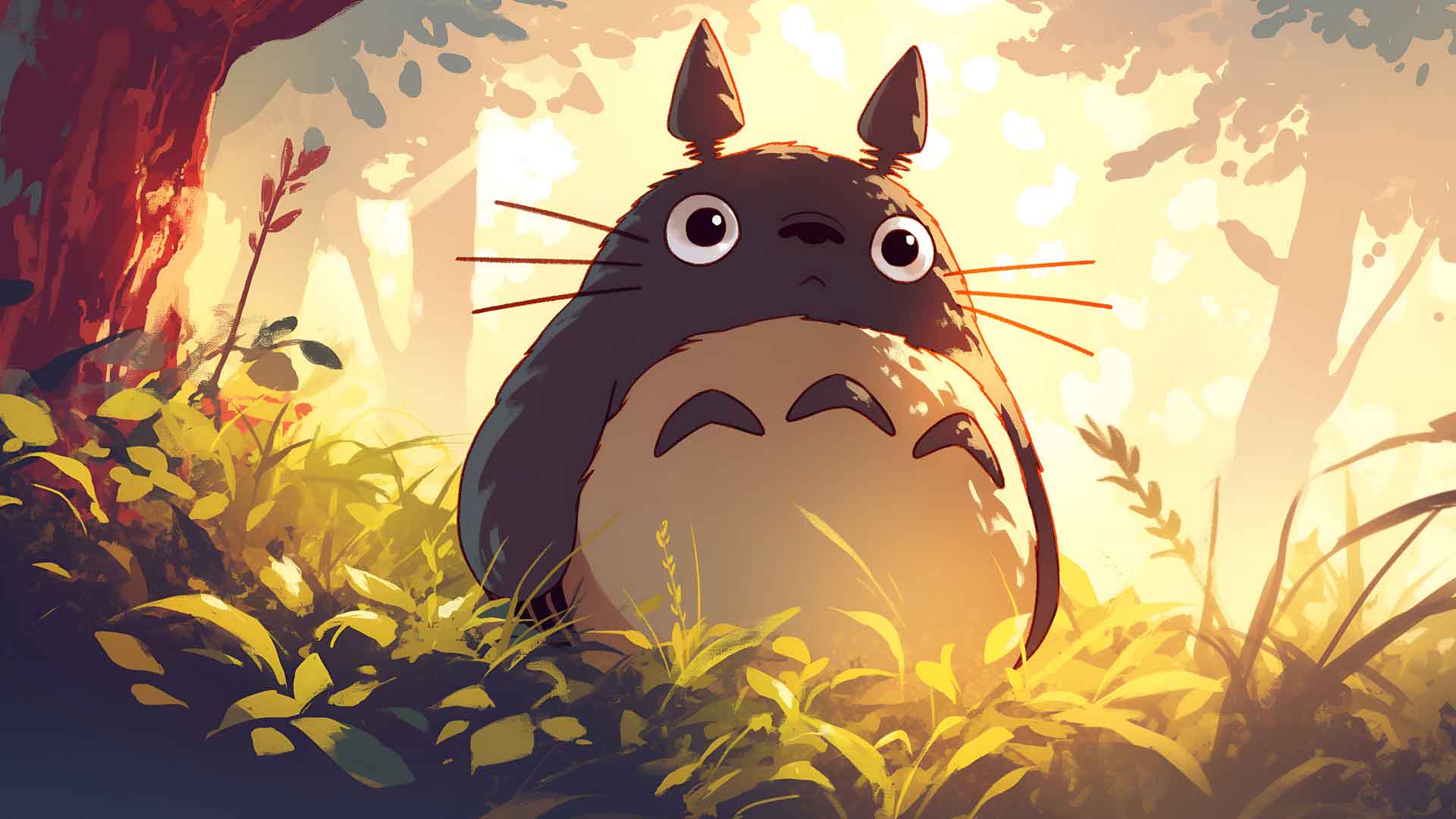 有趣的龙猫吉卜力森林桌面壁纸