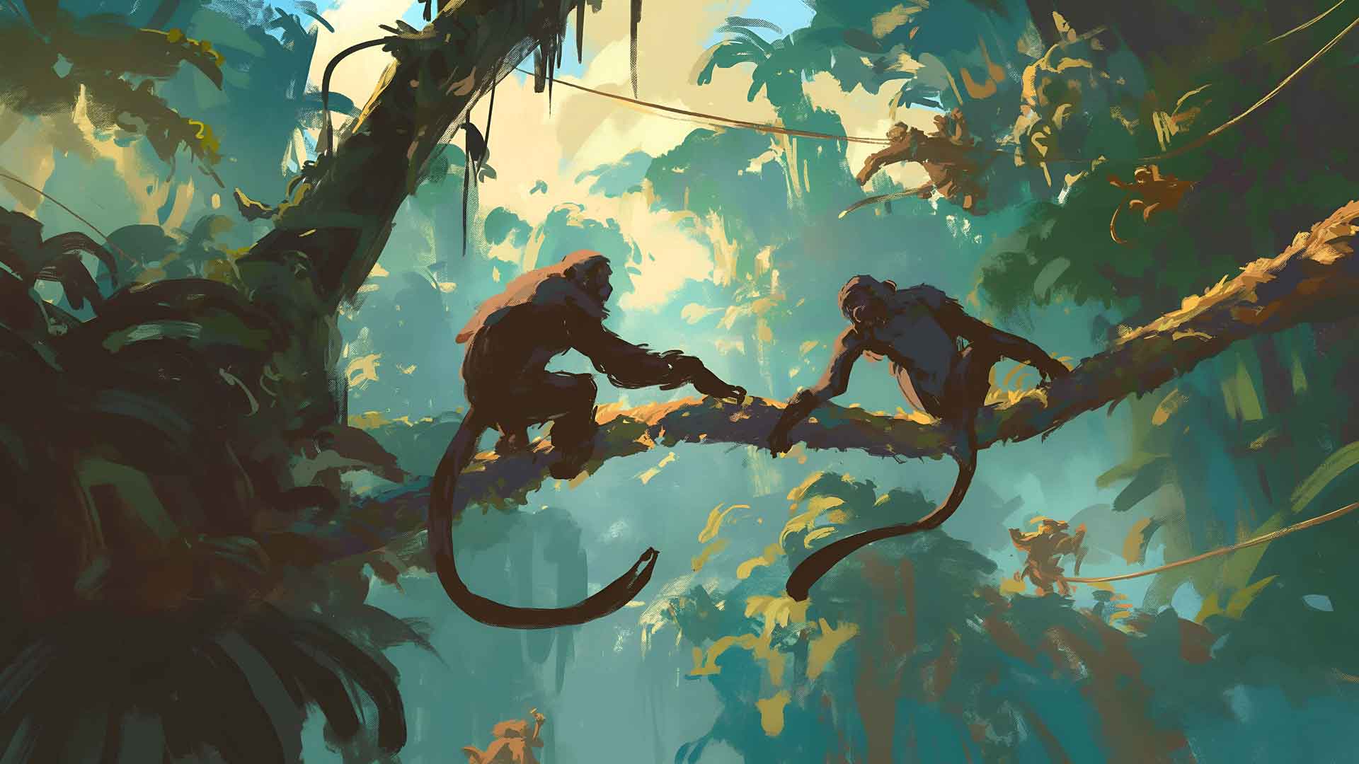 丛林猴子风景森林桌面壁纸