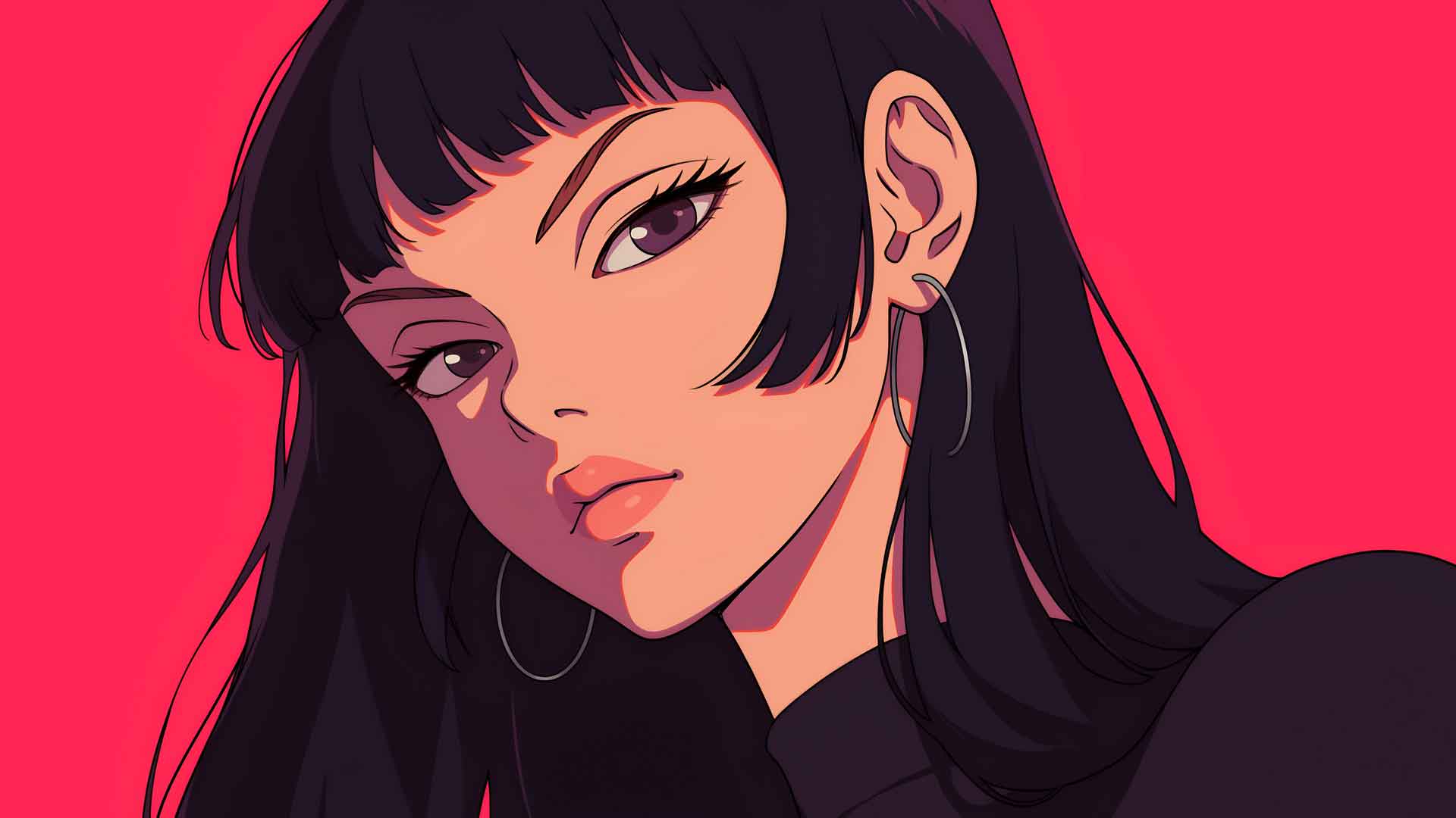 坏女孩 简约风格桌面壁纸