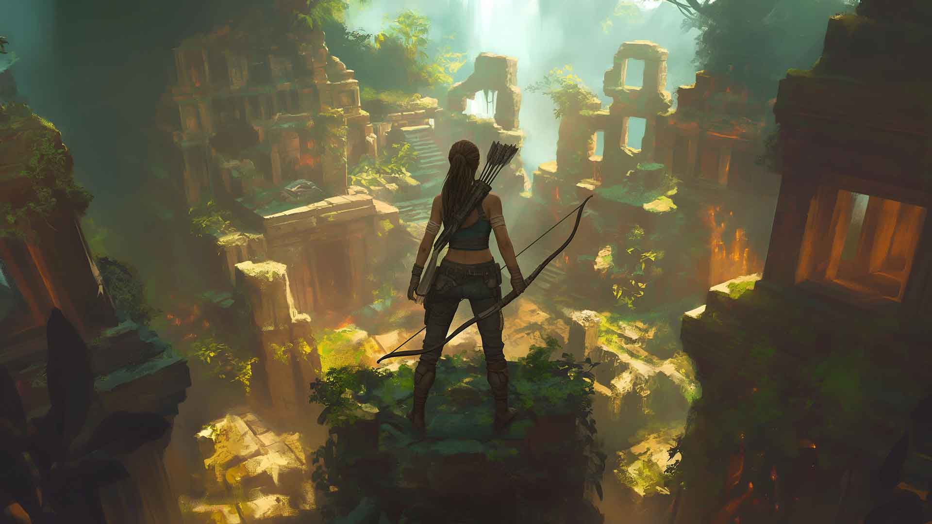 劳拉·克劳馥古代遗址桌面壁纸