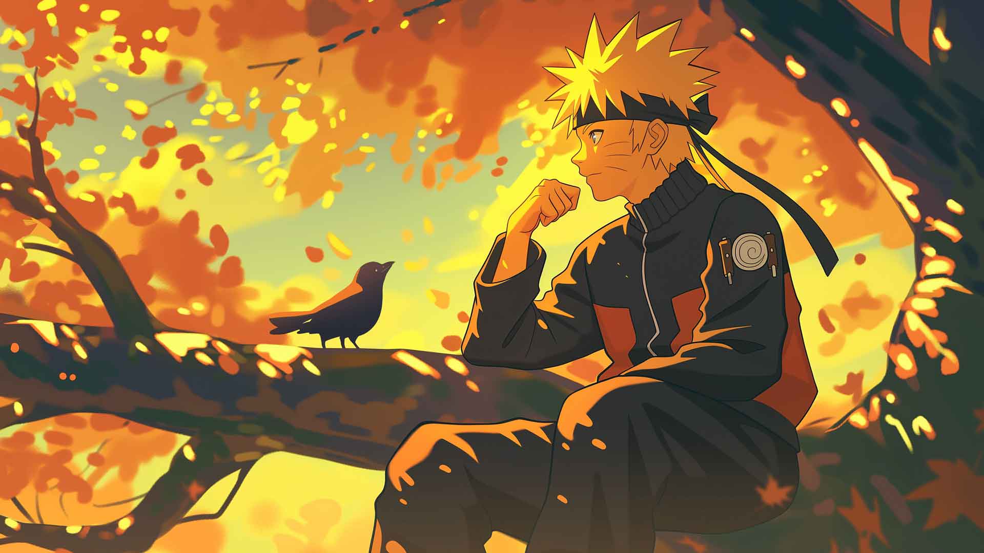 漩涡鸣人沉思桌面壁纸