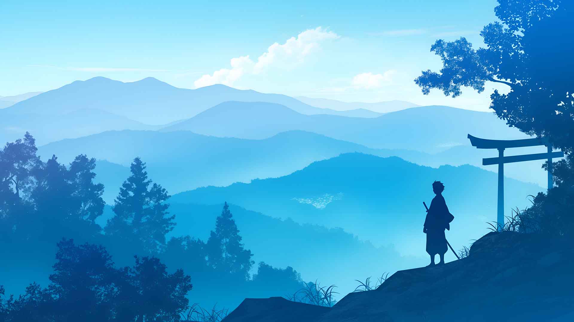 雄伟的山脉武士山4K桌面壁纸